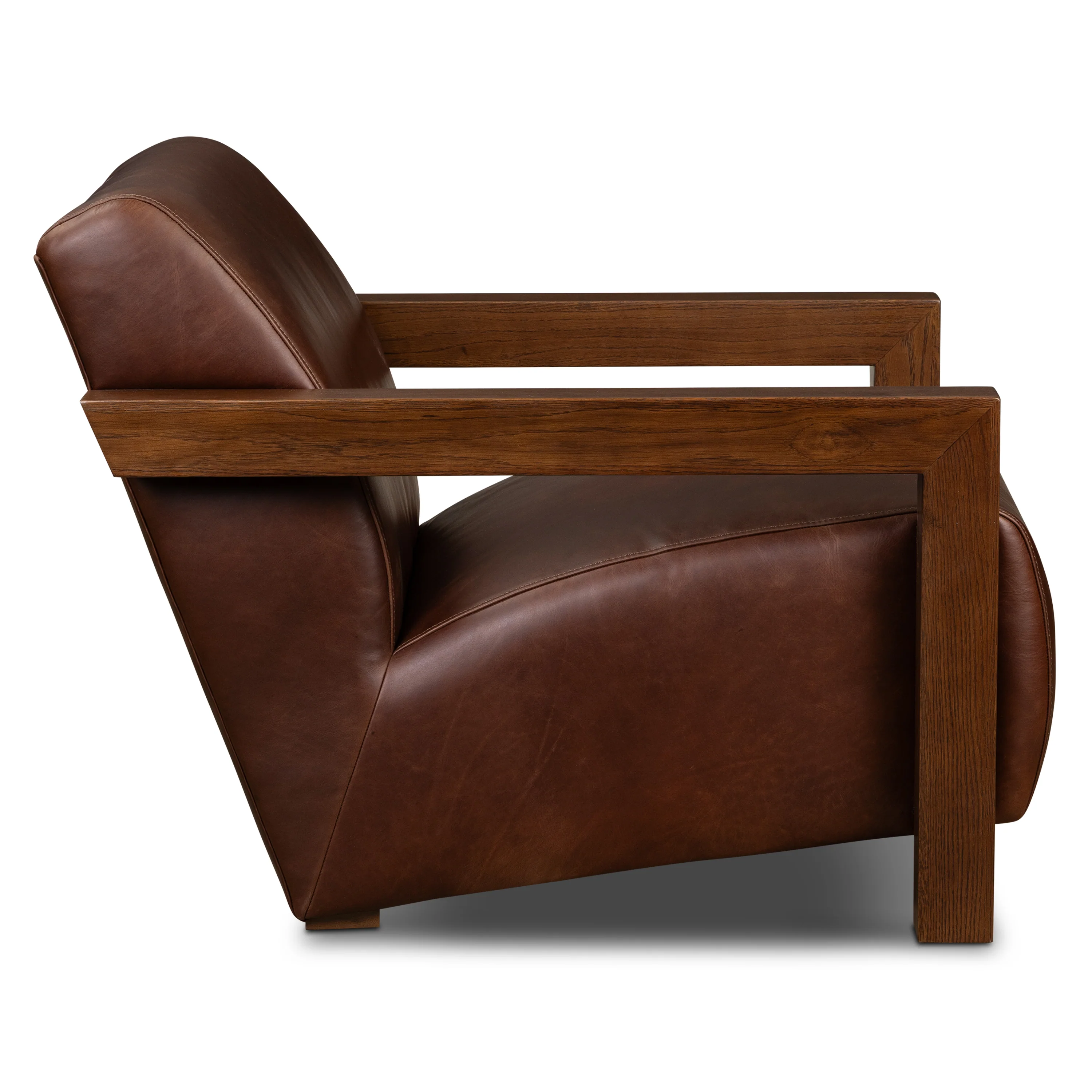 Giza Leather Lounge Chair | Oscuro Brown | Single - Image 4