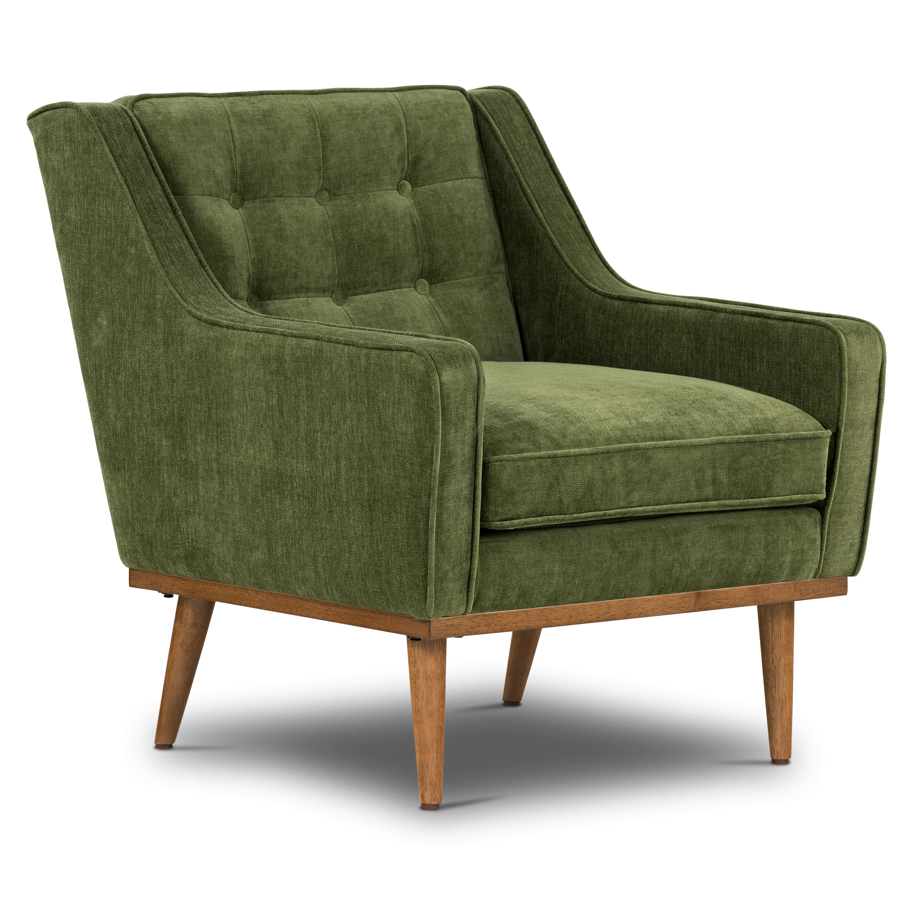 Gus Fabric Lounge Chair | Distressed Green Velvet - Image 4