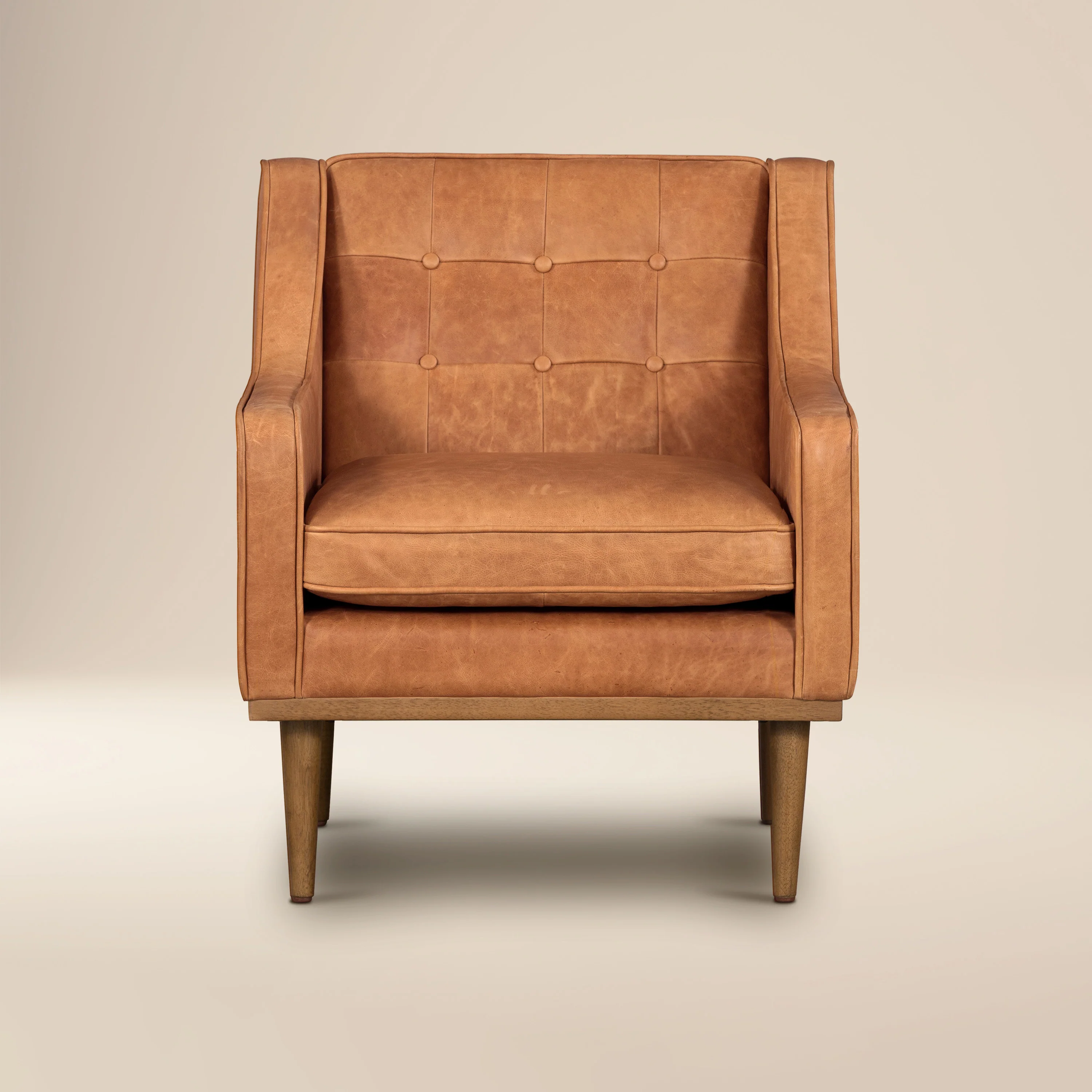 Gus Leather Lounge Chair | Cognac Tan