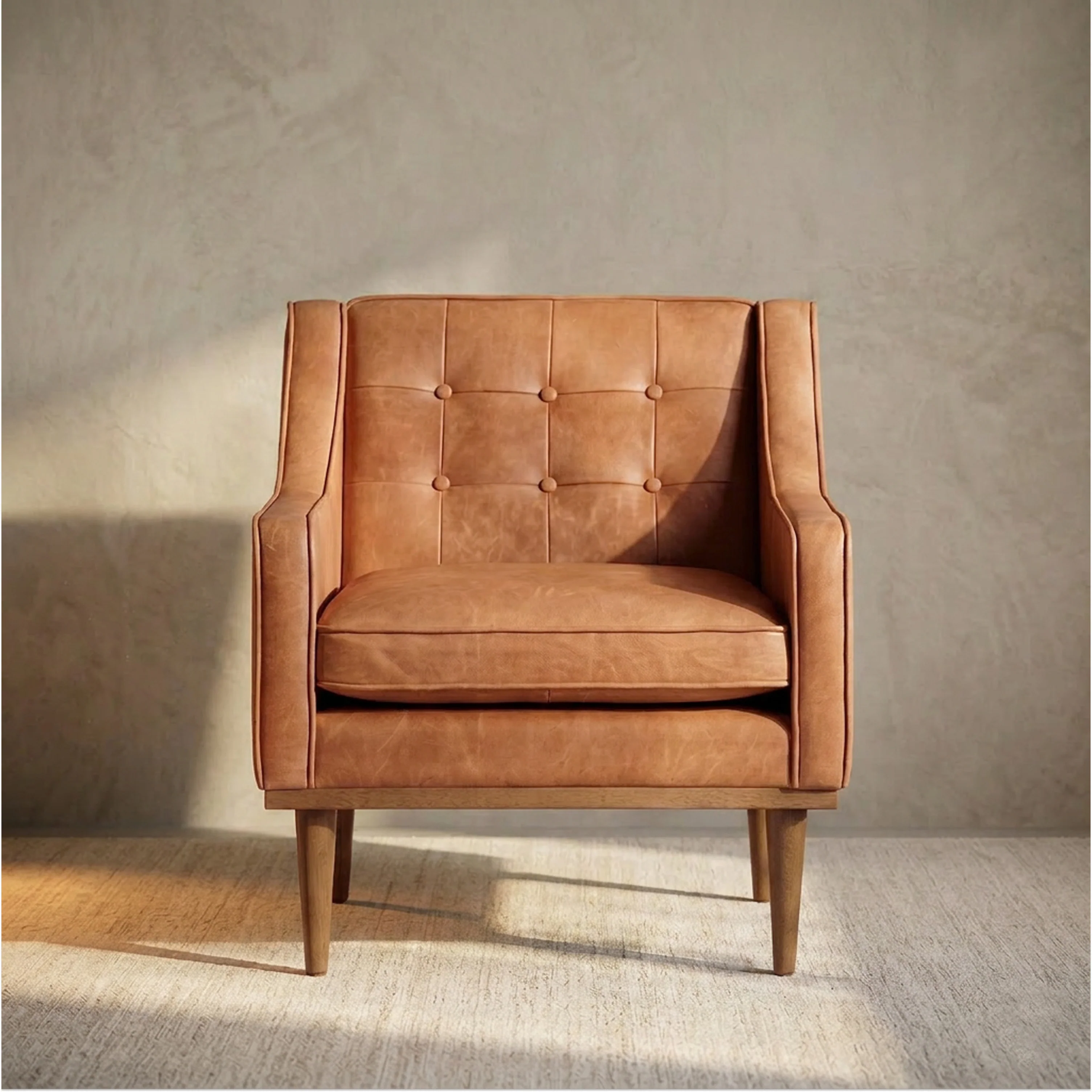 Gus Leather Lounge Chair | Cognac Tan - Image 2