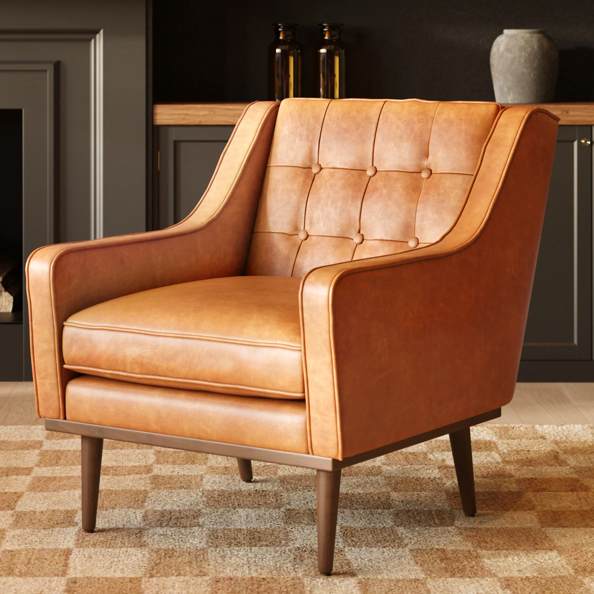 Gus Leather Lounge Chair | Cognac Tan - Image 3