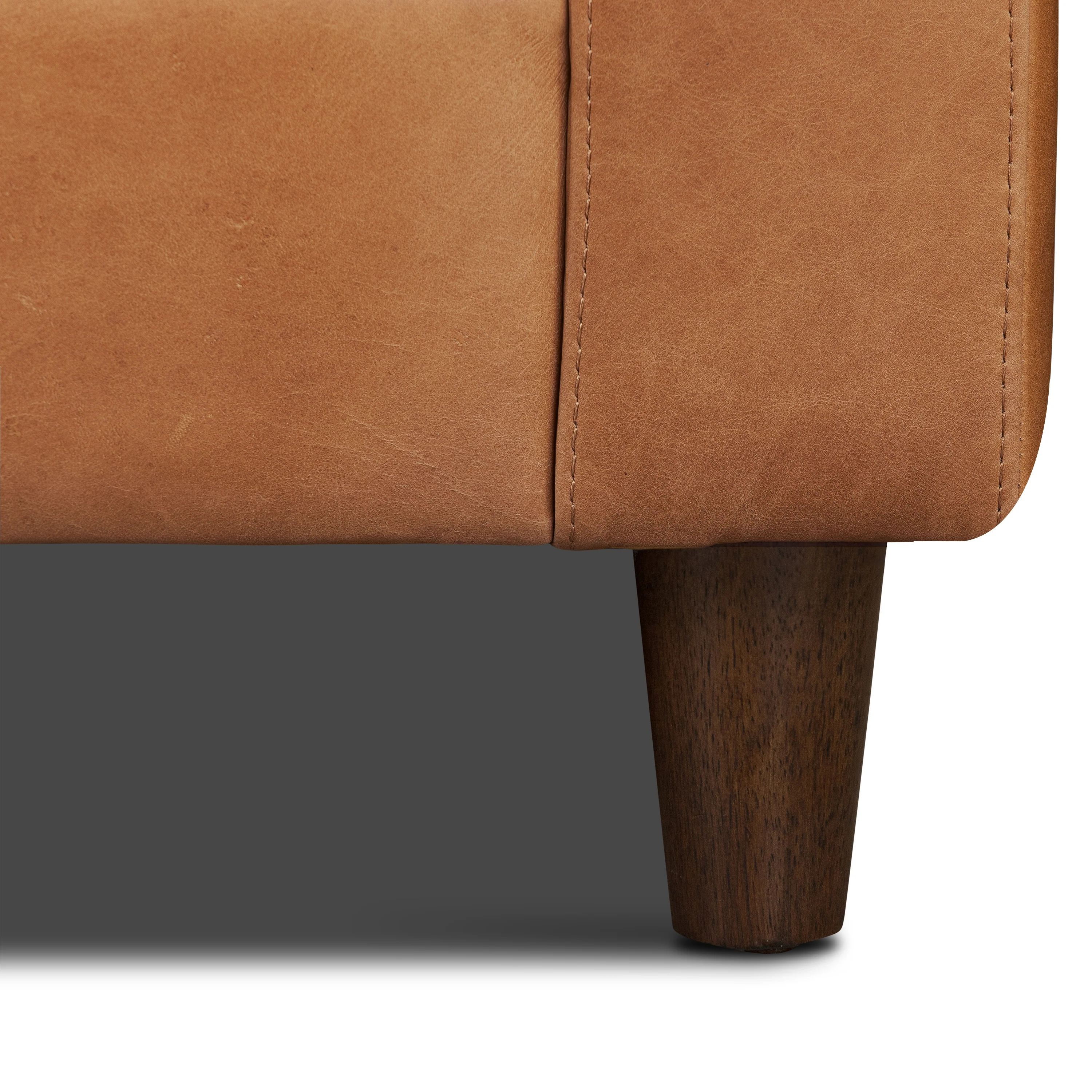 Harper 113.5" Leather Left-facing Pull-Out Sleeper Sectional Sofa | Cognac Tan - Image 10