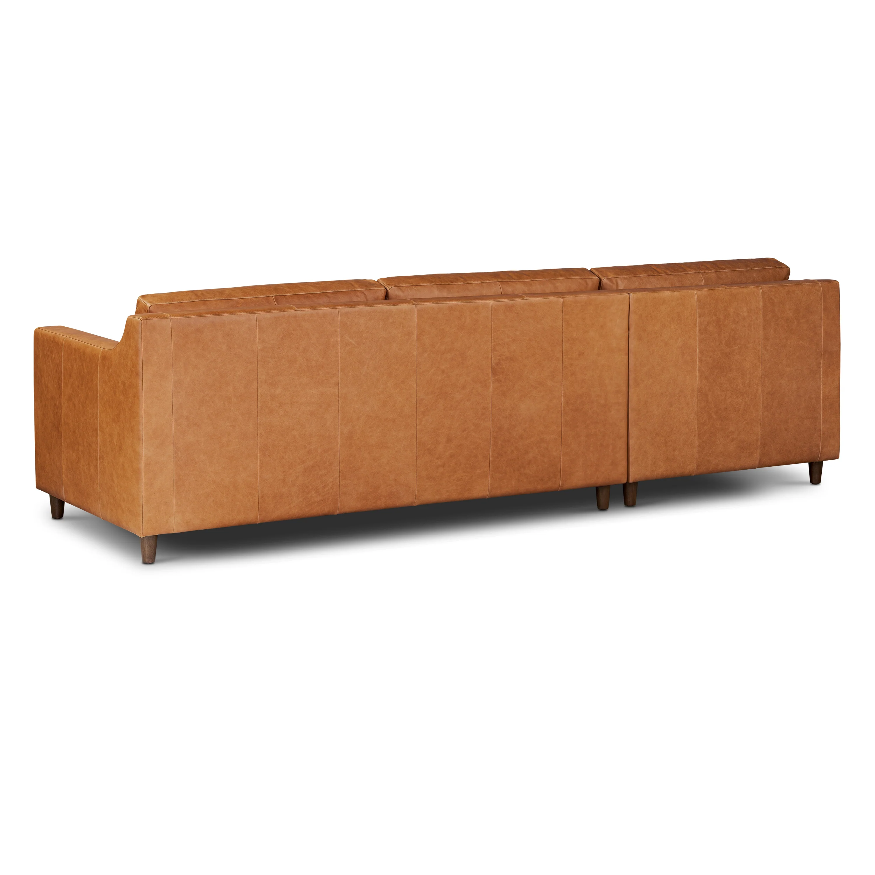 Harper 113.5" Leather Left-facing Pull-Out Sleeper Sectional Sofa | Cognac Tan - Image 7