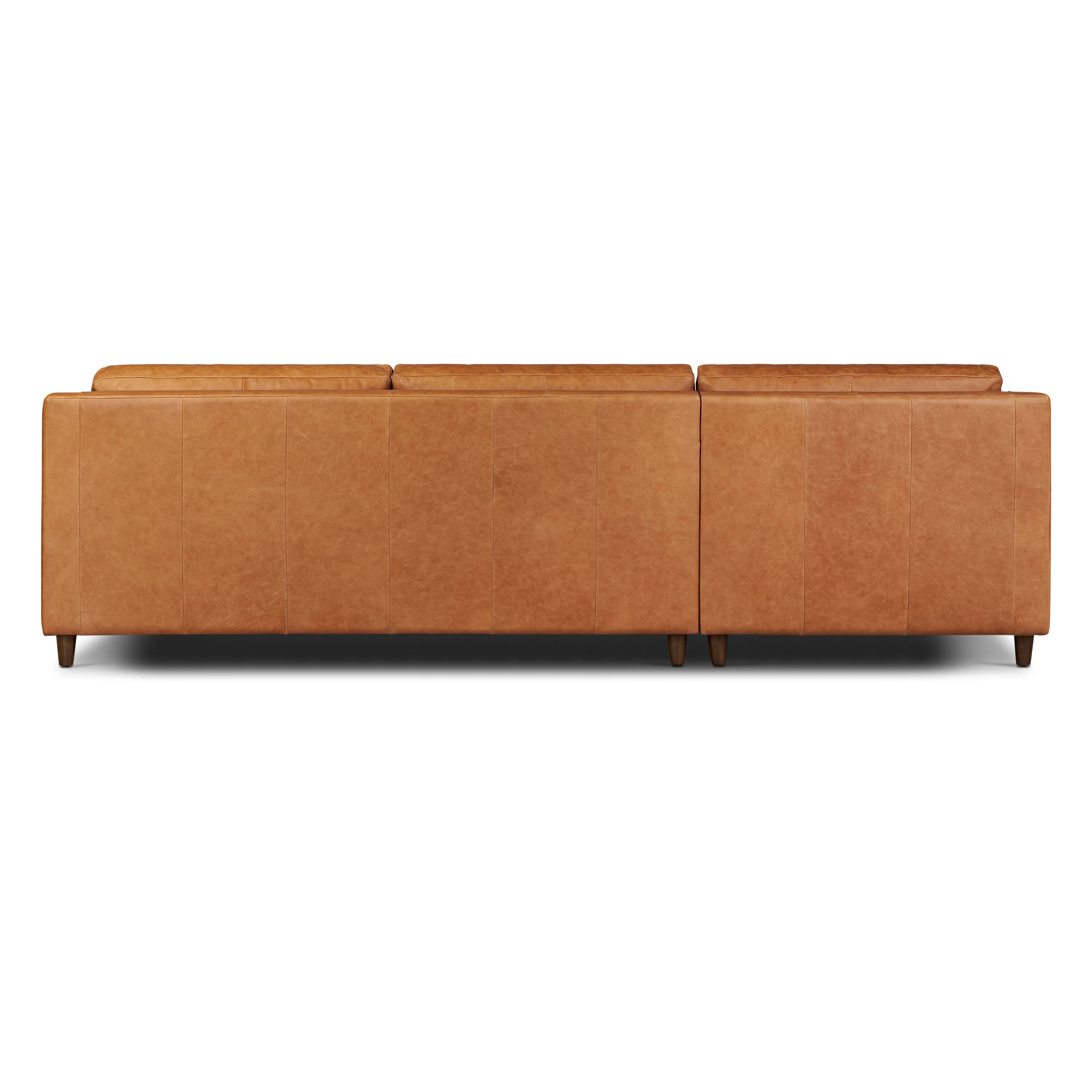 Harper 113.5" Leather Left-facing Pull-Out Sleeper Sectional Sofa | Cognac Tan - Image 8