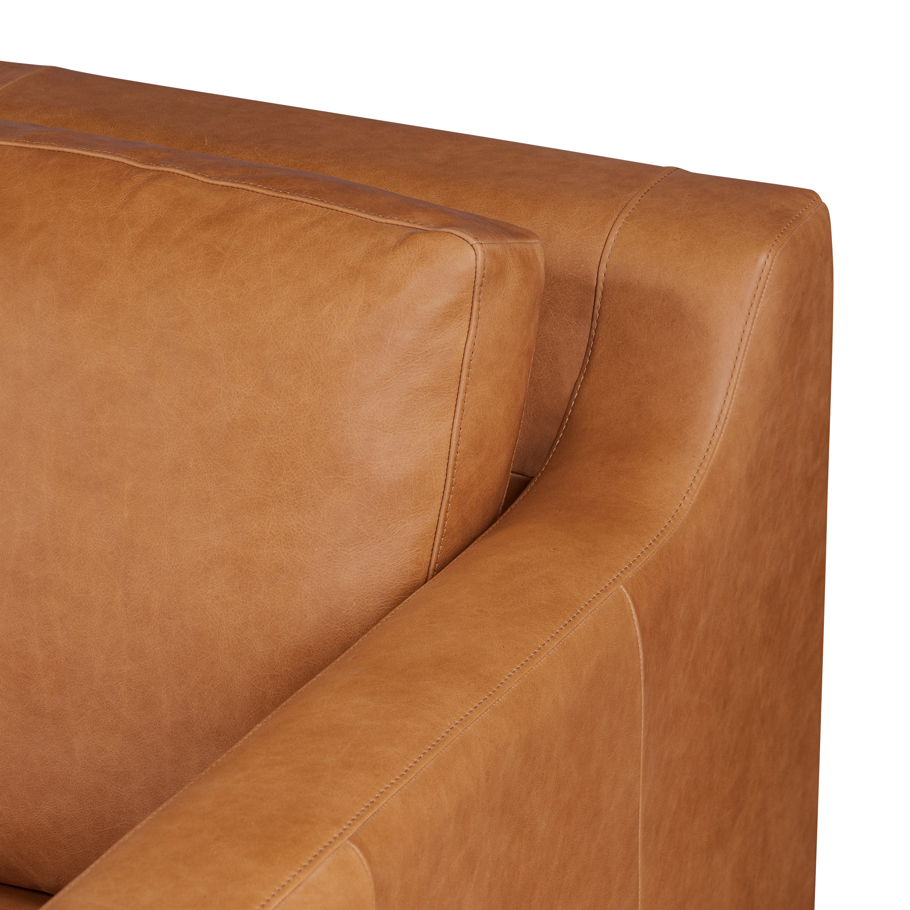 Harper 113.5" Leather Left-facing Pull-Out Sleeper Sectional Sofa | Cognac Tan - Image 9
