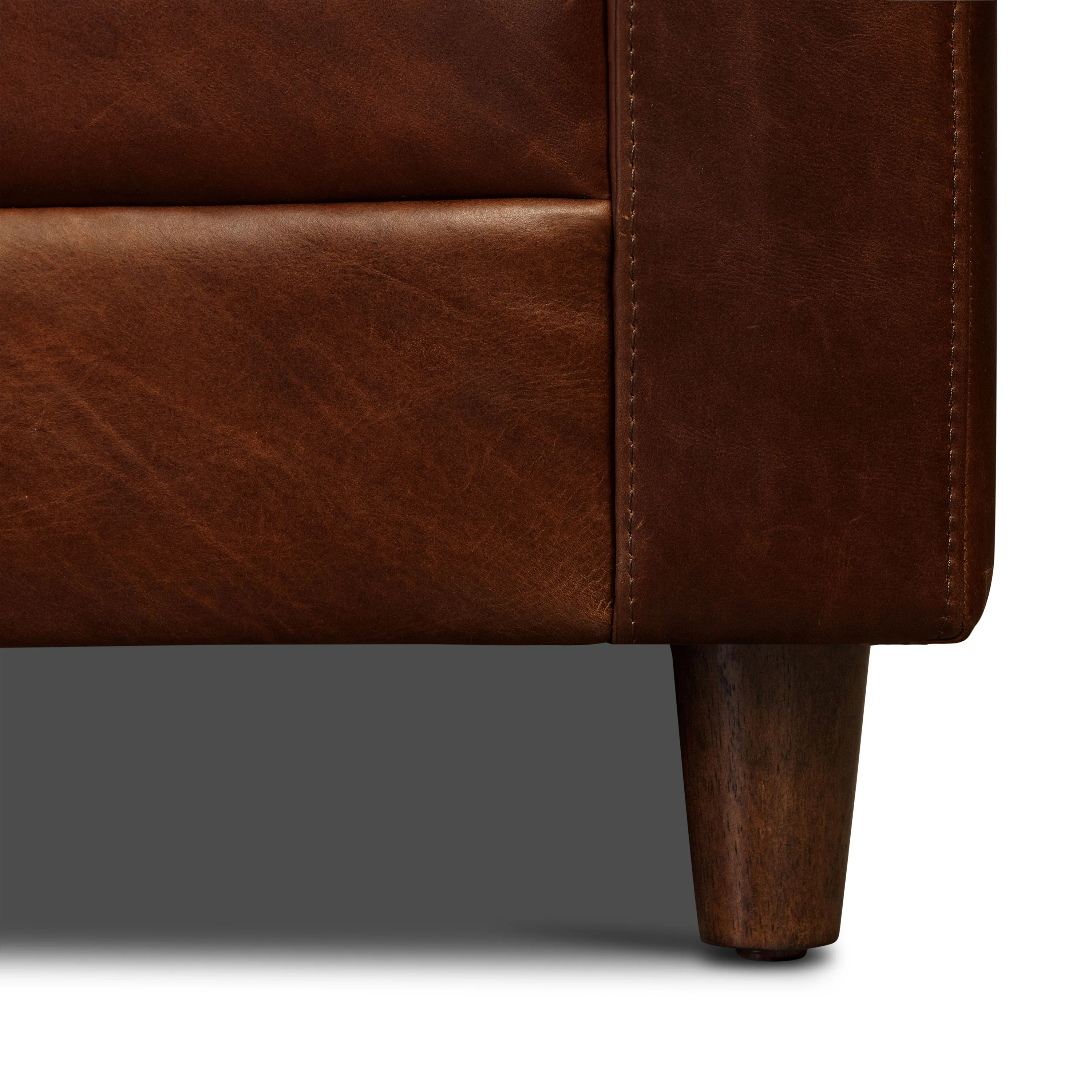 Harper 113.5" Leather Left-facing Pull-Out Sleeper Sectional Sofa | Oscuro Brown - Image 15