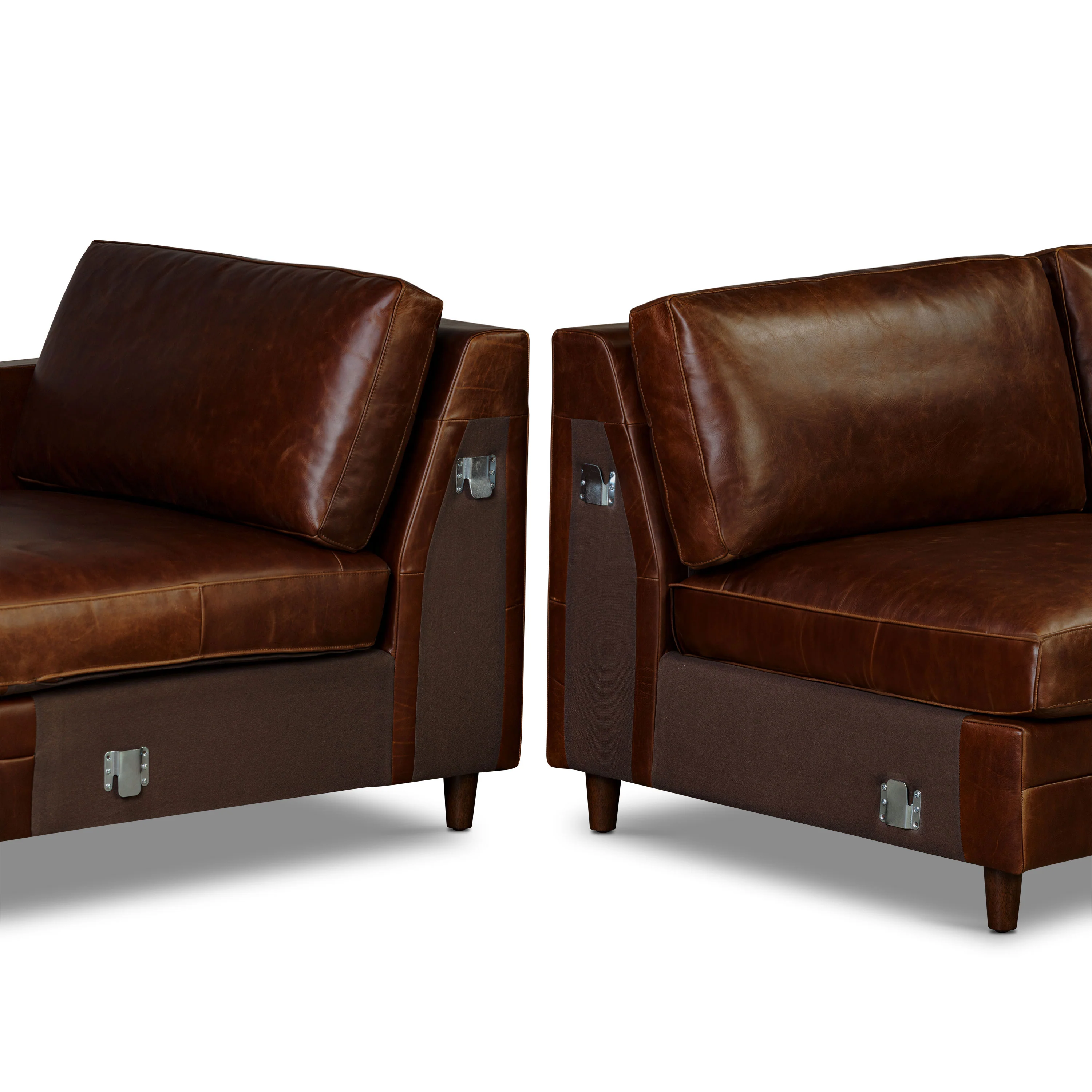 Harper 113.5" Leather Left-facing Pull-Out Sleeper Sectional Sofa | Oscuro Brown - Image 16