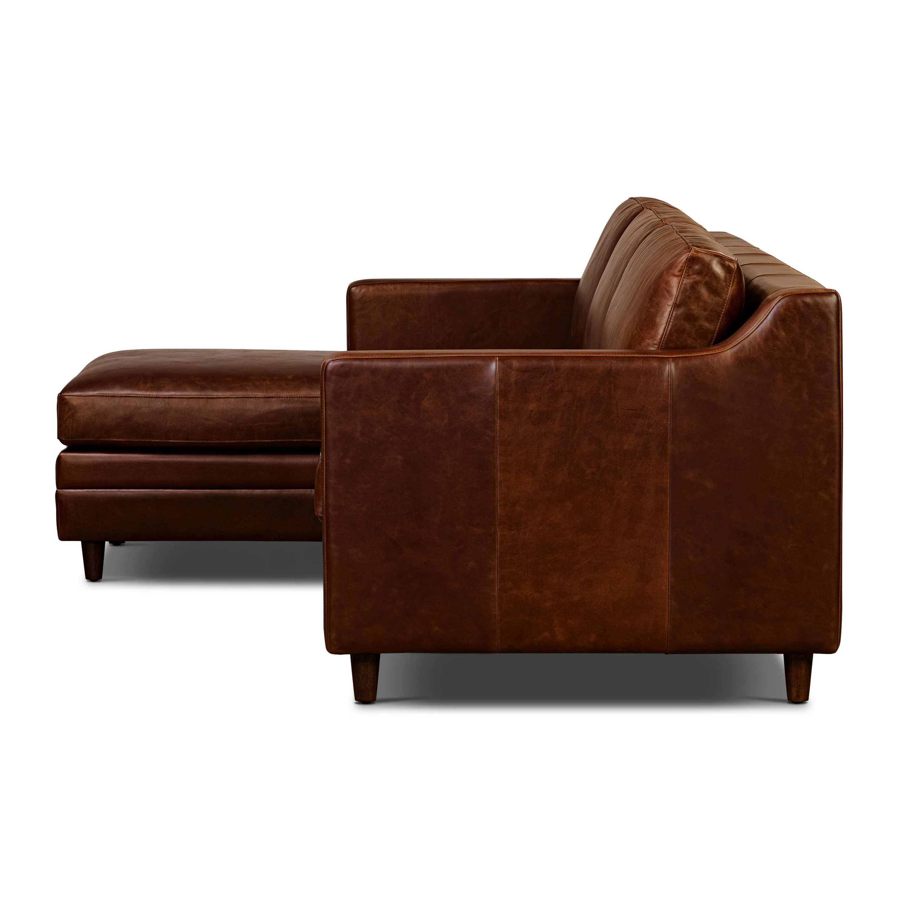 Harper 113.5" Leather Left-facing Pull-Out Sleeper Sectional Sofa | Oscuro Brown - Image 7