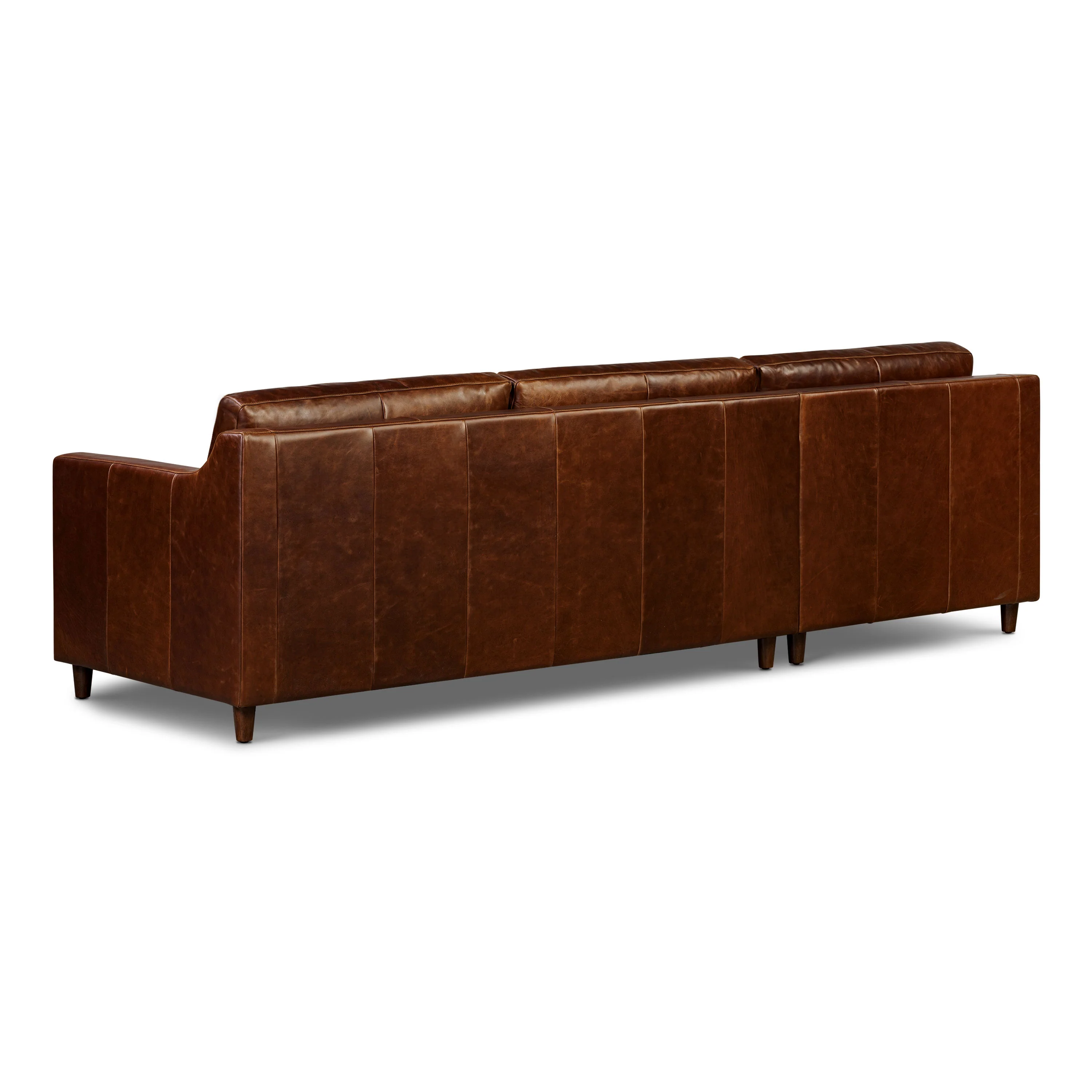 Harper 113.5" Leather Left-facing Pull-Out Sleeper Sectional Sofa | Oscuro Brown - Image 8