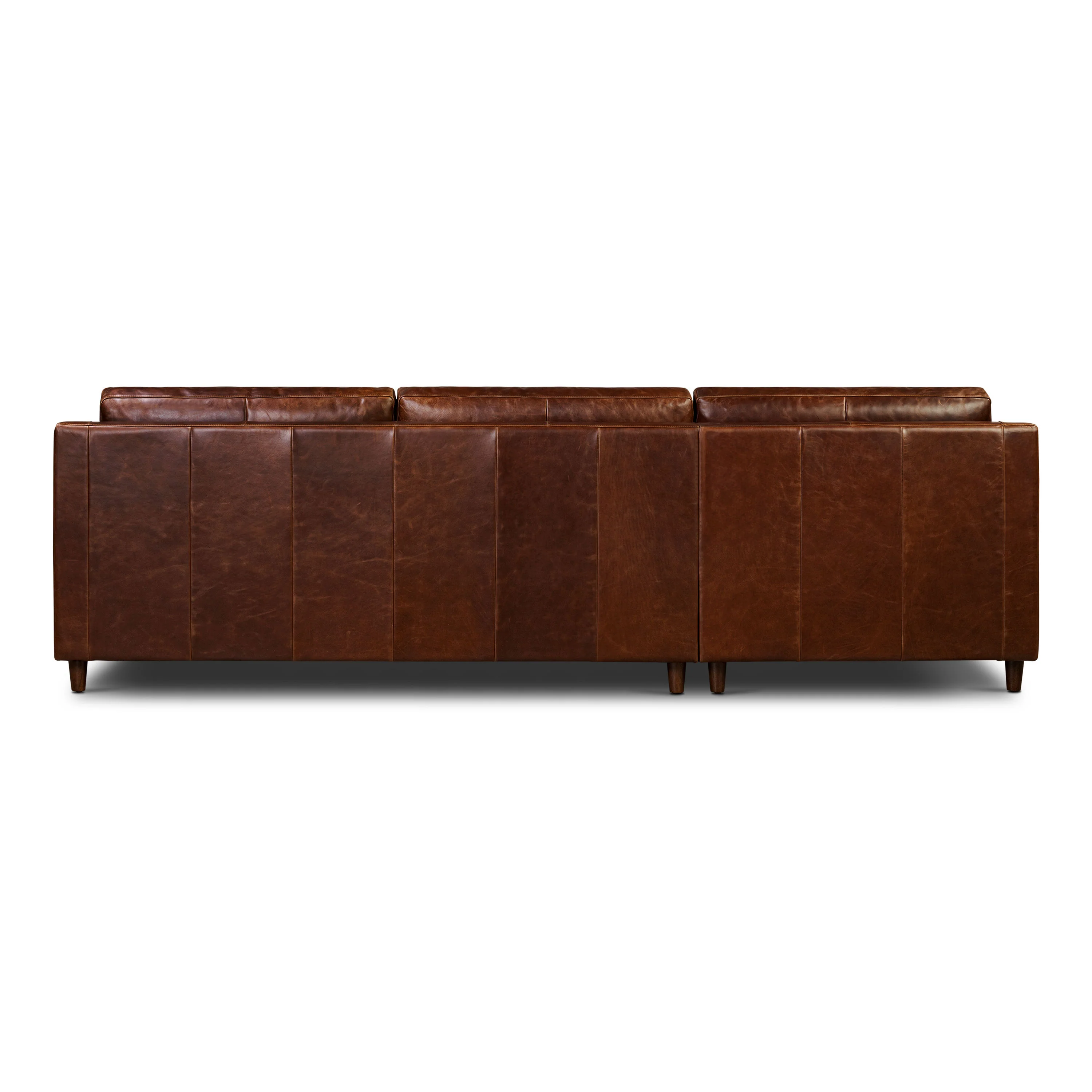 Harper 113.5" Leather Left-facing Pull-Out Sleeper Sectional Sofa | Oscuro Brown - Image 9