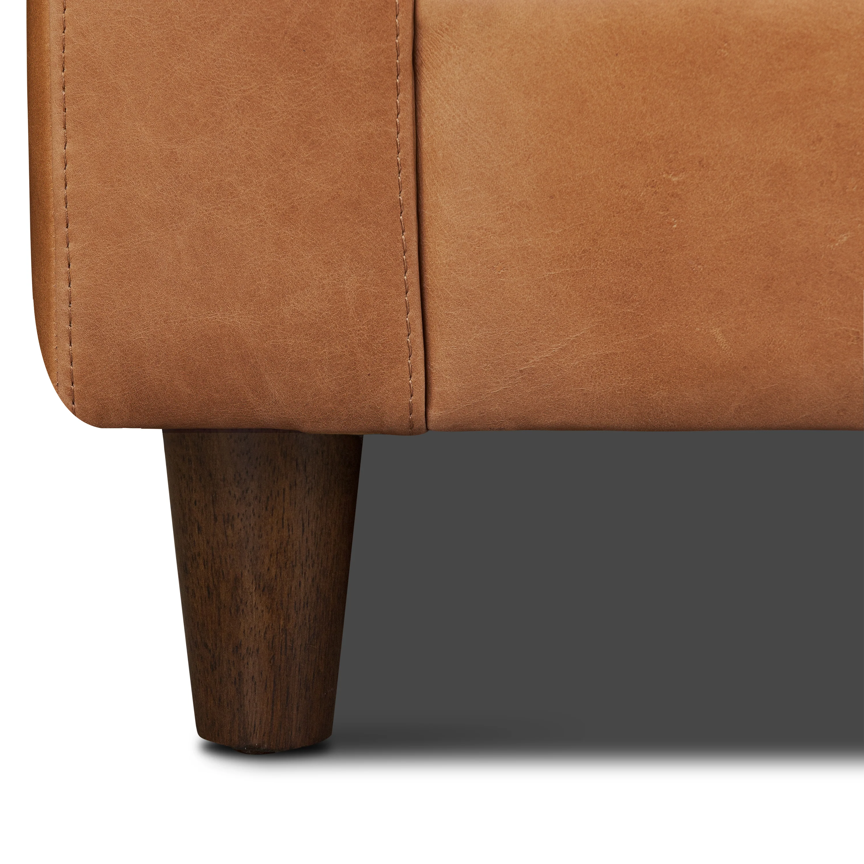 Harper 113.5" Leather Right-facing Pull-Out Sleeper Sectional Sofa | Cognac Tan - Image 10