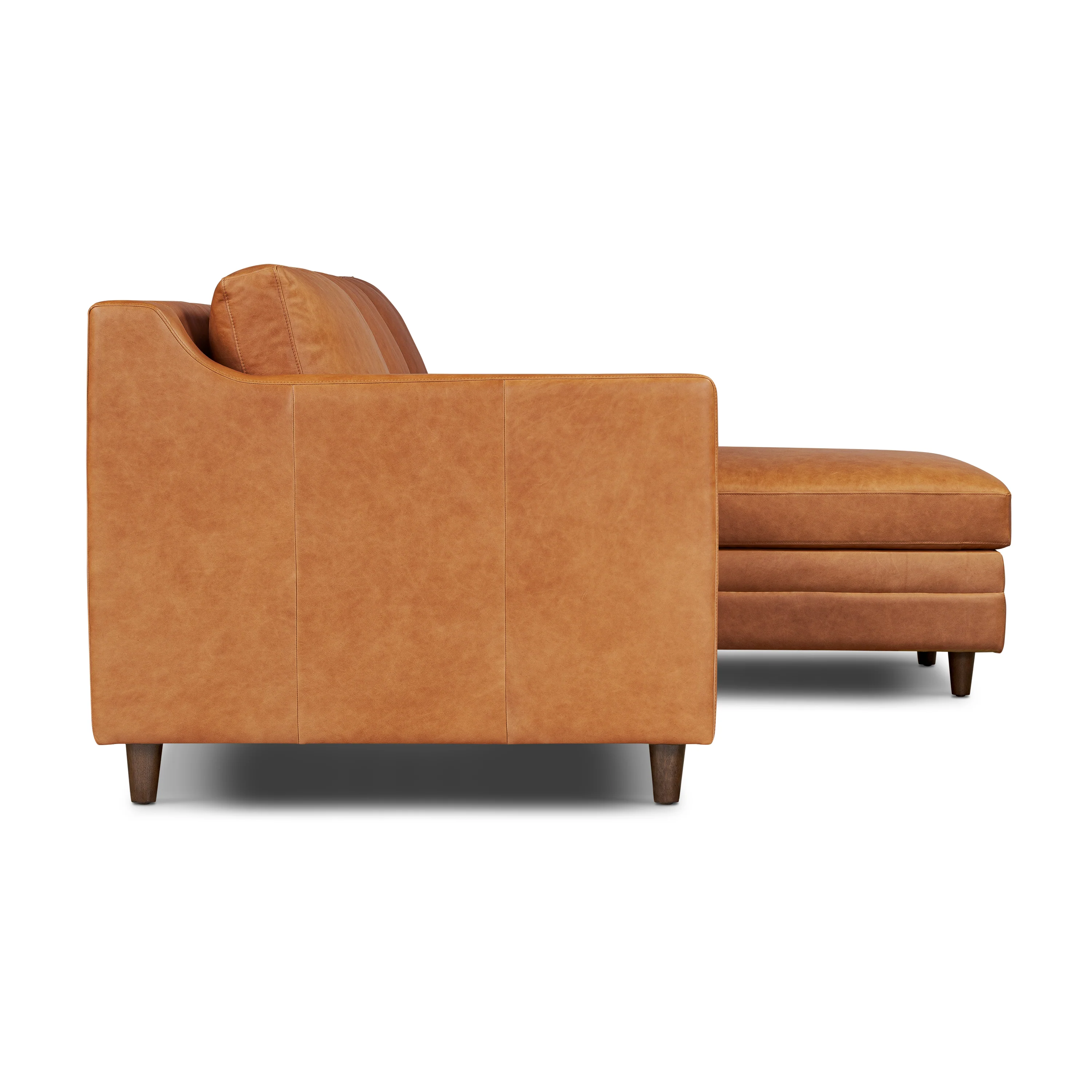 Harper 113.5" Leather Right-facing Pull-Out Sleeper Sectional Sofa | Cognac Tan - Image 6
