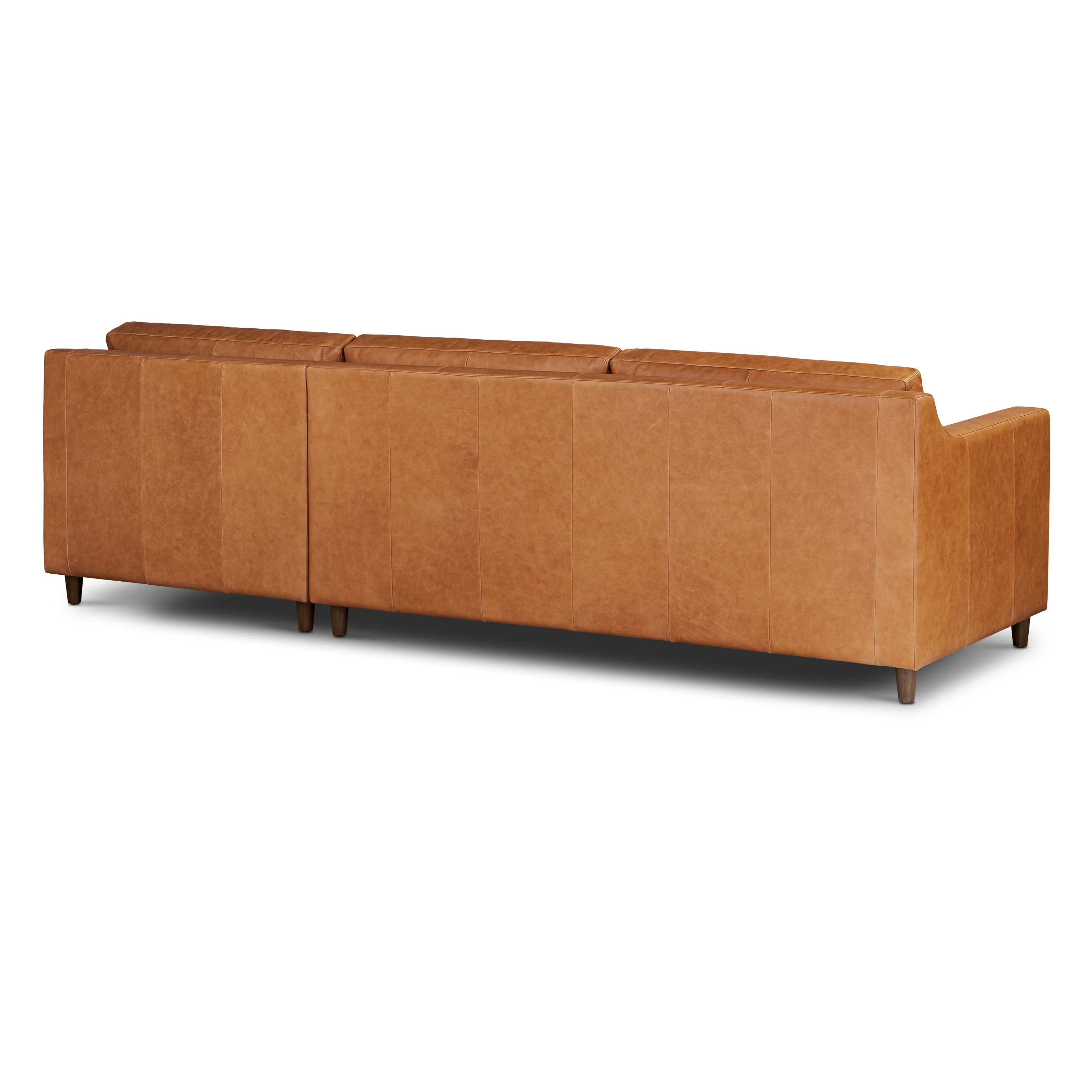 Harper 113.5" Leather Right-facing Pull-Out Sleeper Sectional Sofa | Cognac Tan - Image 7