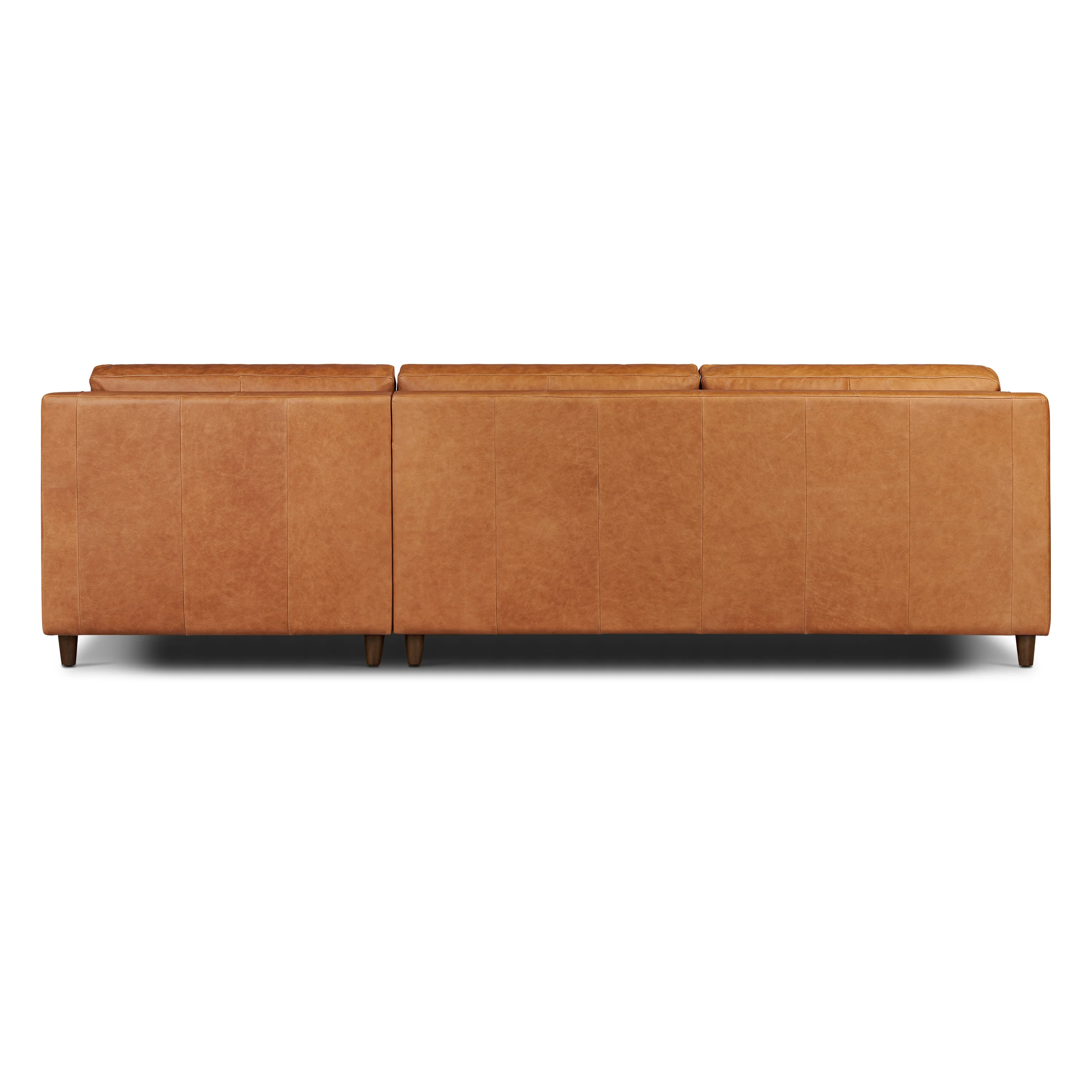 Harper 113.5" Leather Right-facing Pull-Out Sleeper Sectional Sofa | Cognac Tan - Image 8