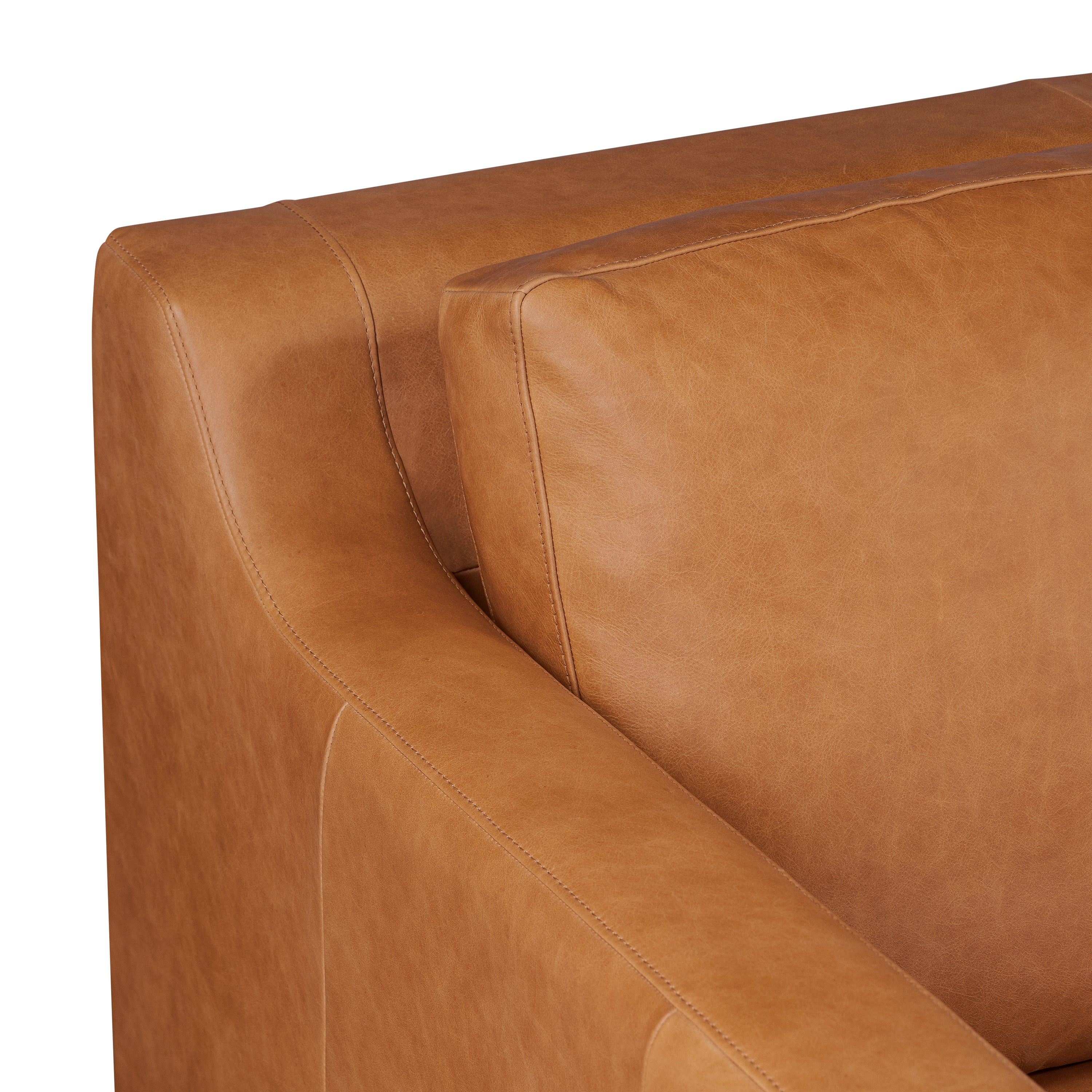 Harper 113.5" Leather Right-facing Pull-Out Sleeper Sectional Sofa | Cognac Tan - Image 9