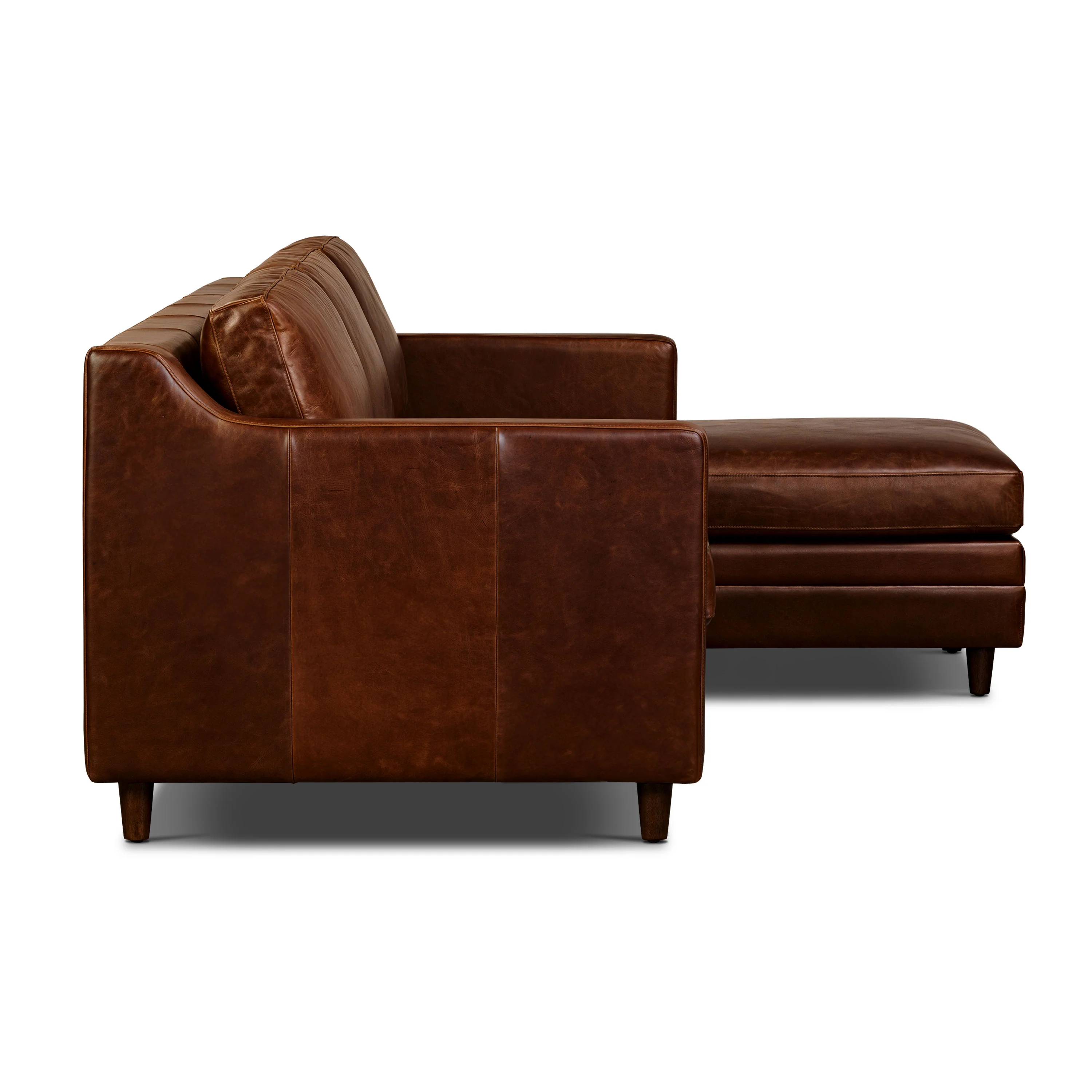 Harper 113.5" Leather Right-Facing Pull-Out Sleeper Sectional Sofa | Oscuro Brown - Image 7