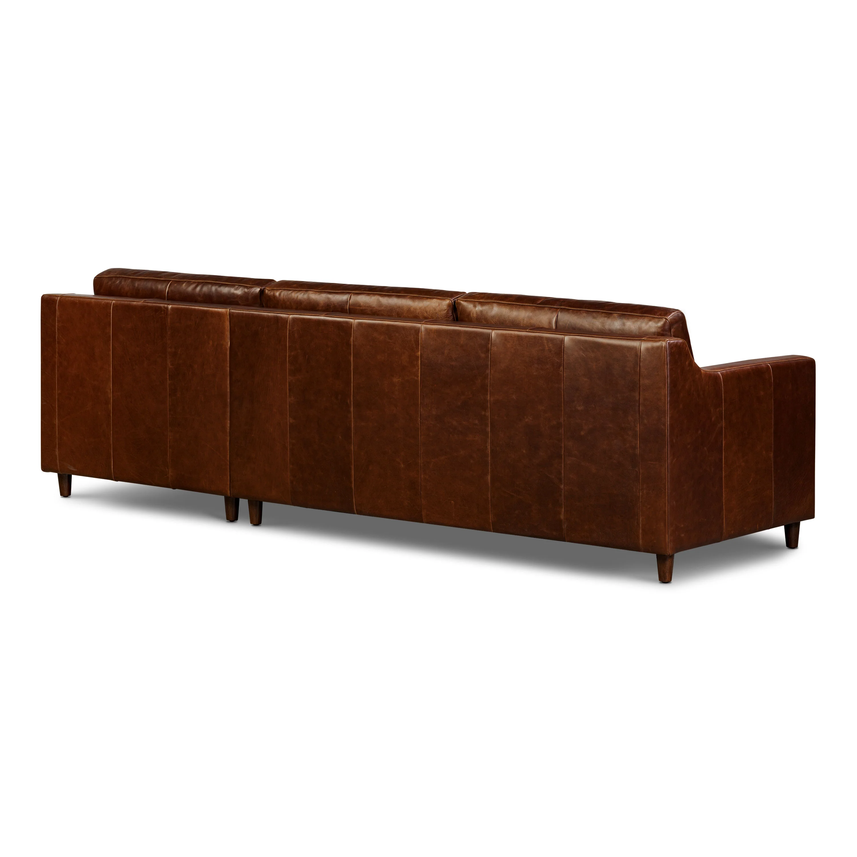Harper 113.5" Leather Right-Facing Pull-Out Sleeper Sectional Sofa | Oscuro Brown - Image 8