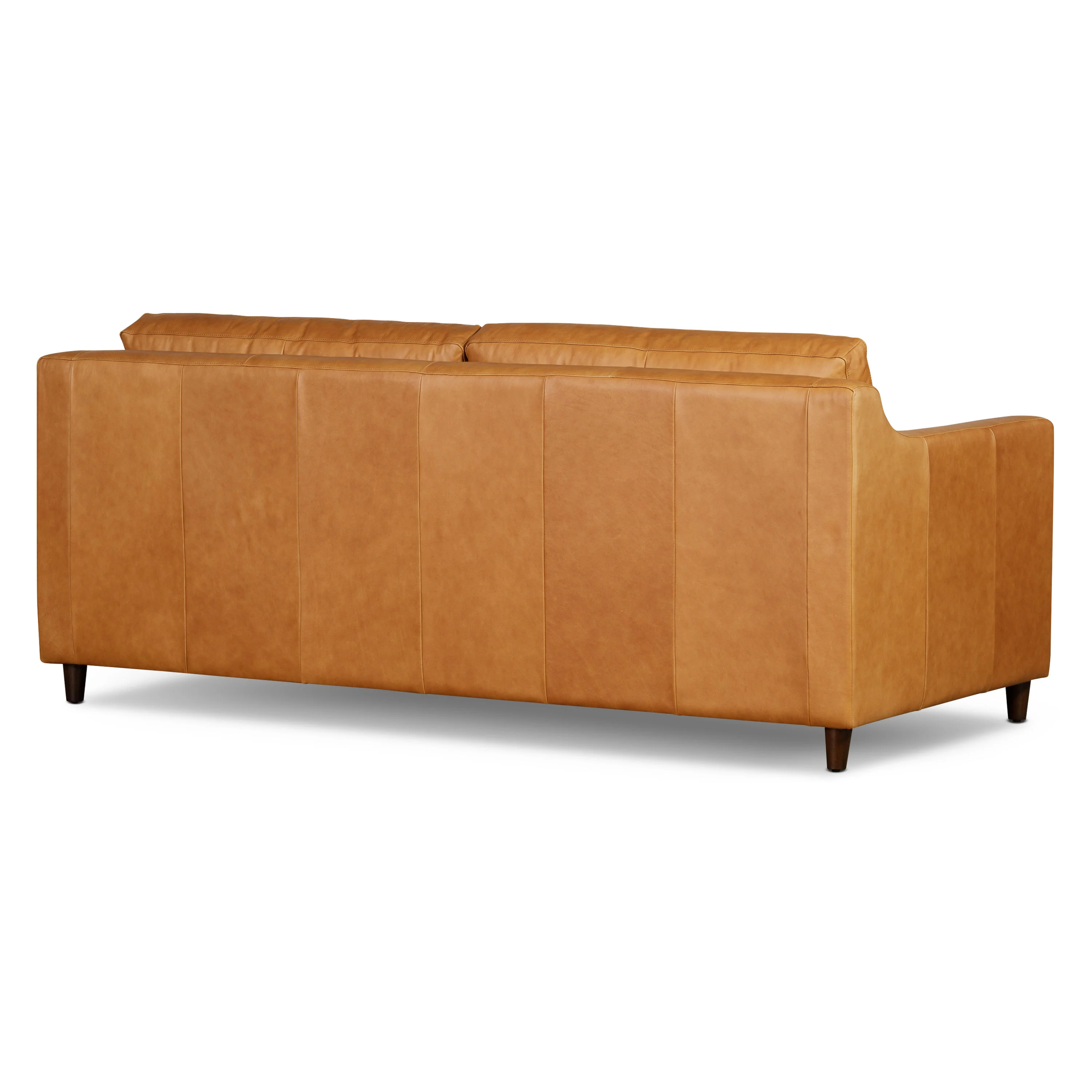 Harper 82" Leather Pull-Out Convertible Sleeper Sofa | Cognac Tan - Image 10