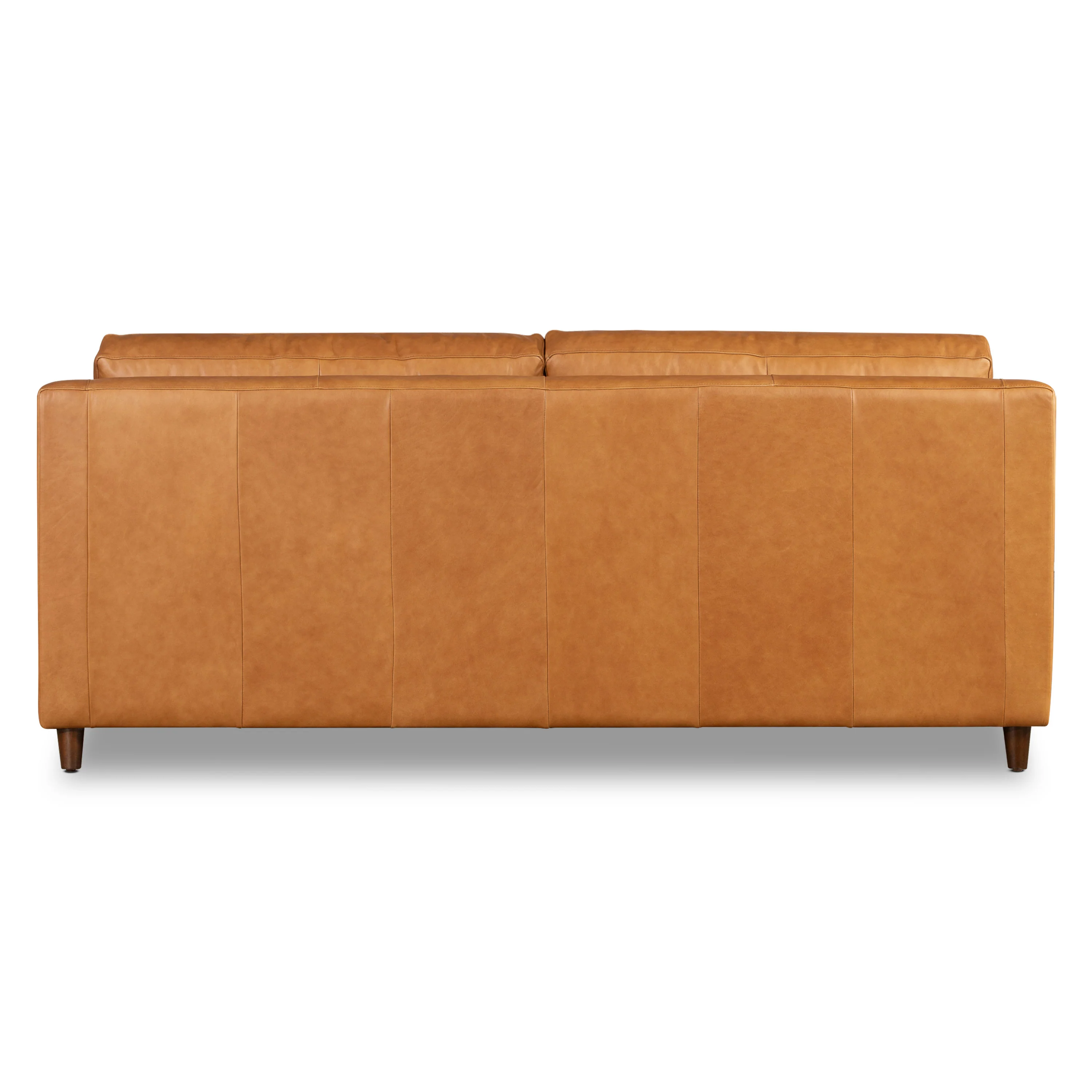 Harper 82" Leather Pull-Out Convertible Sleeper Sofa | Cognac Tan - Image 11