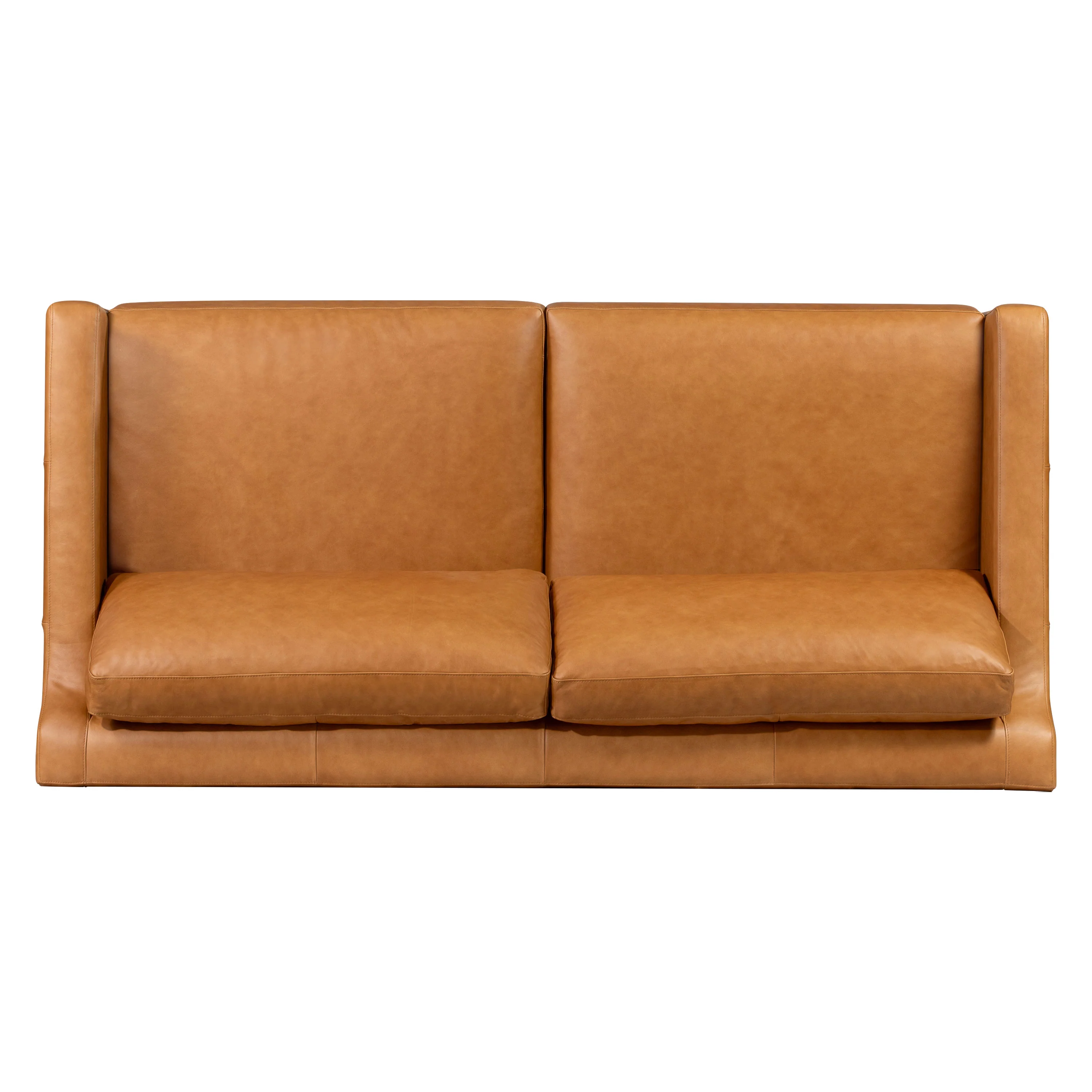 Harper 82" Leather Pull-Out Convertible Sleeper Sofa | Cognac Tan - Image 12