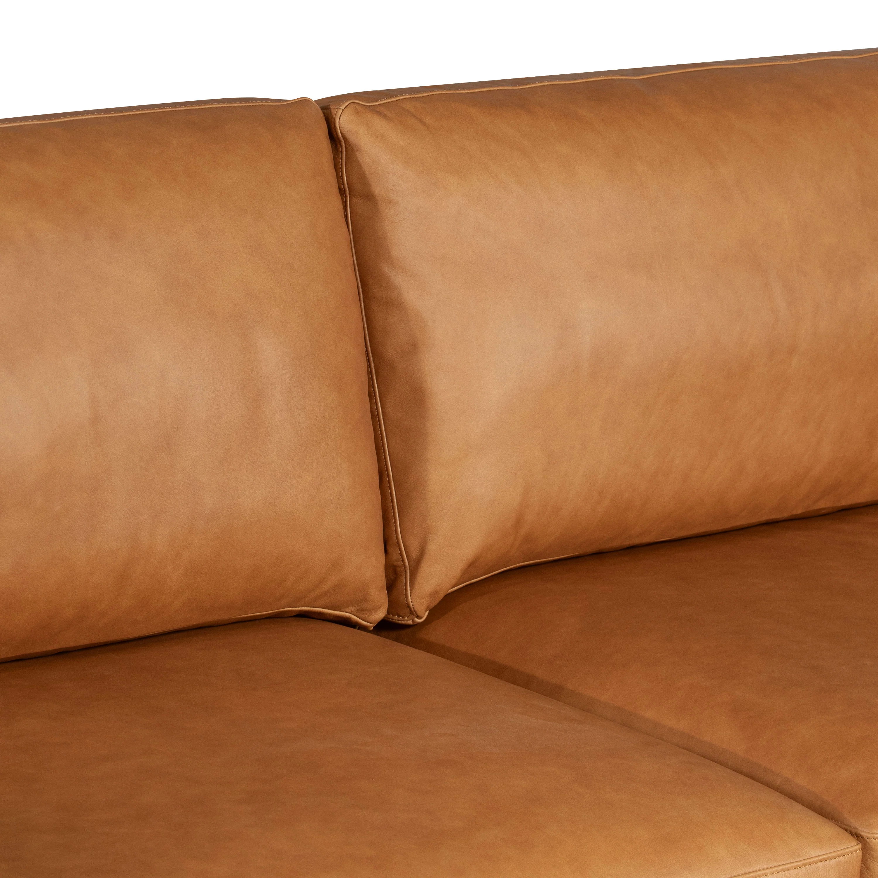 Harper 82" Leather Pull-Out Convertible Sleeper Sofa | Cognac Tan - Image 14