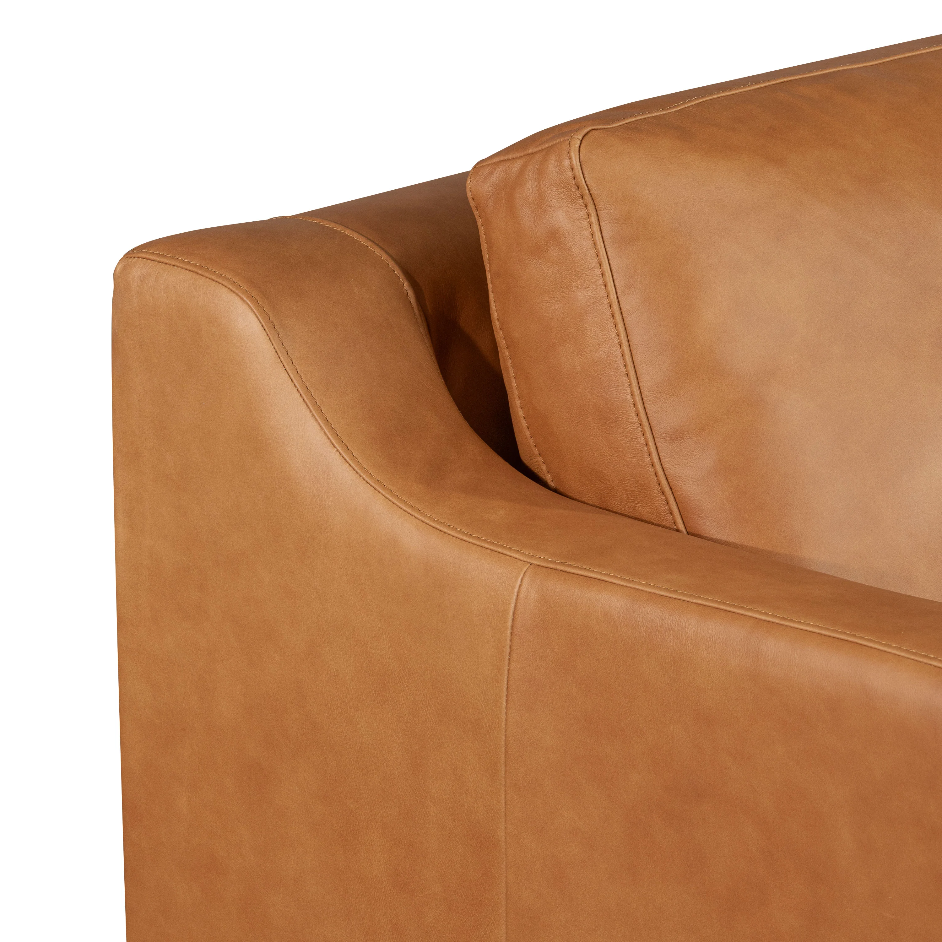 Harper 82" Leather Pull-Out Convertible Sleeper Sofa | Cognac Tan - Image 15