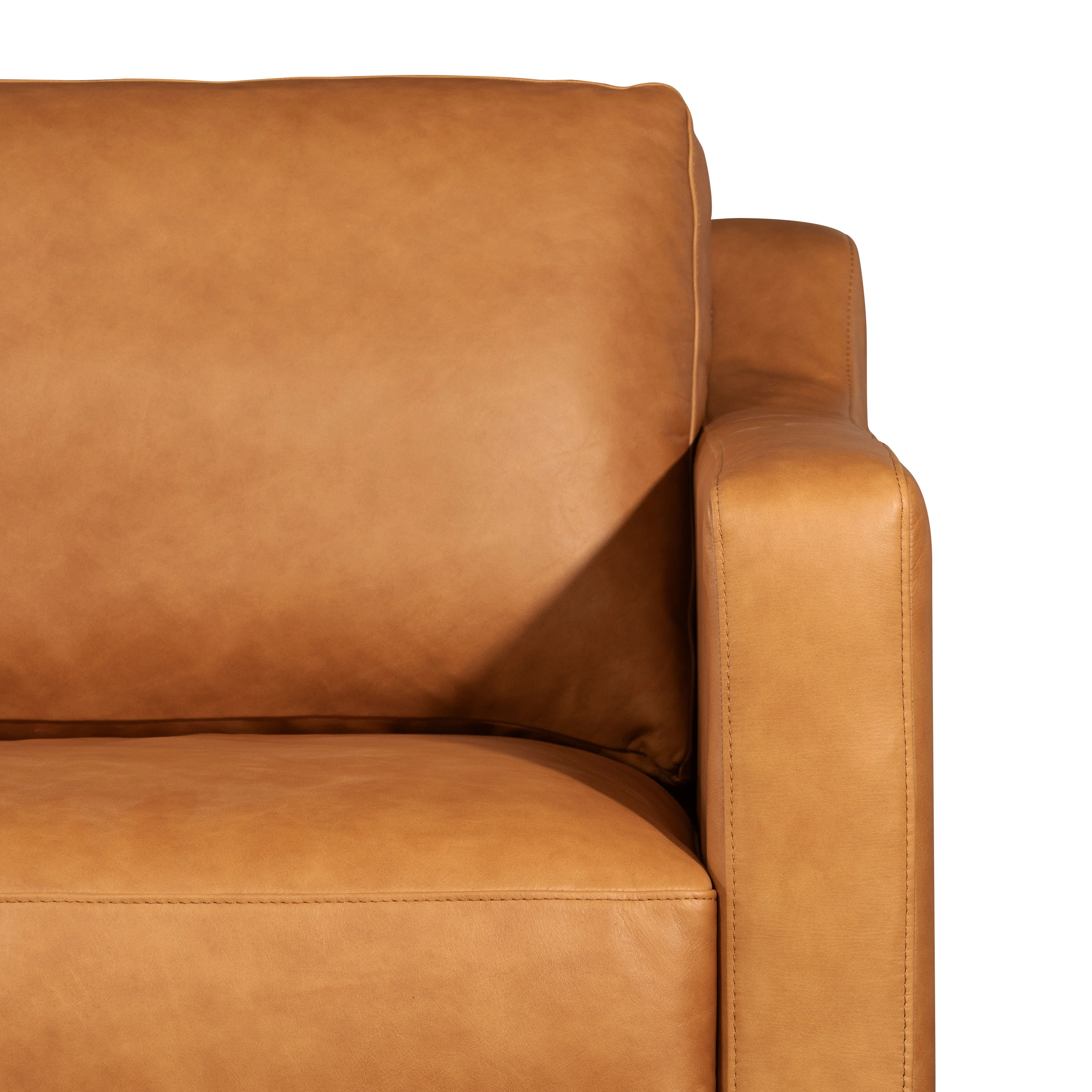 Harper 82" Leather Pull-Out Convertible Sleeper Sofa | Cognac Tan - Image 16