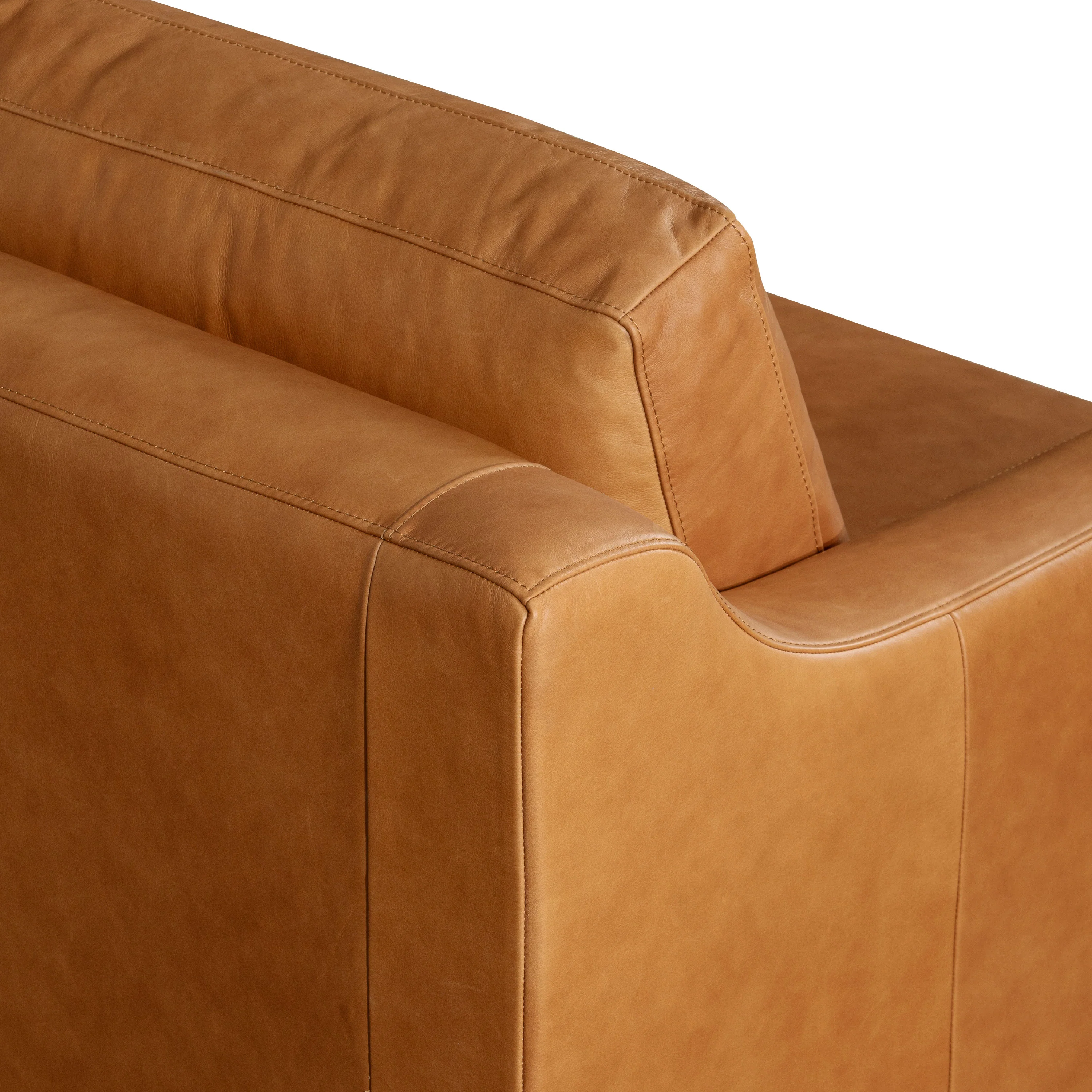 Harper 82" Leather Pull-Out Convertible Sleeper Sofa | Cognac Tan - Image 17