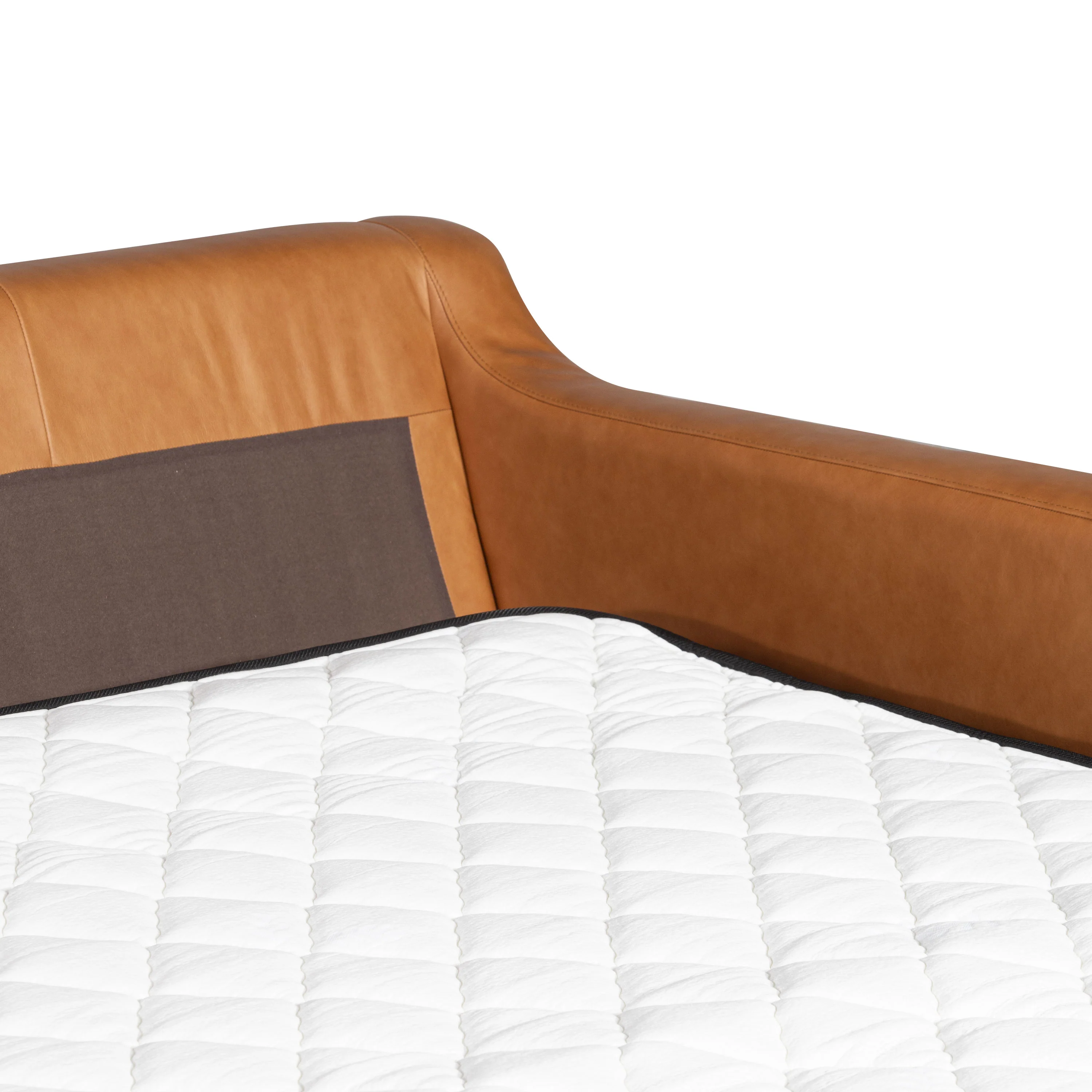 Harper 82" Leather Pull-Out Convertible Sleeper Sofa | Cognac Tan - Image 18