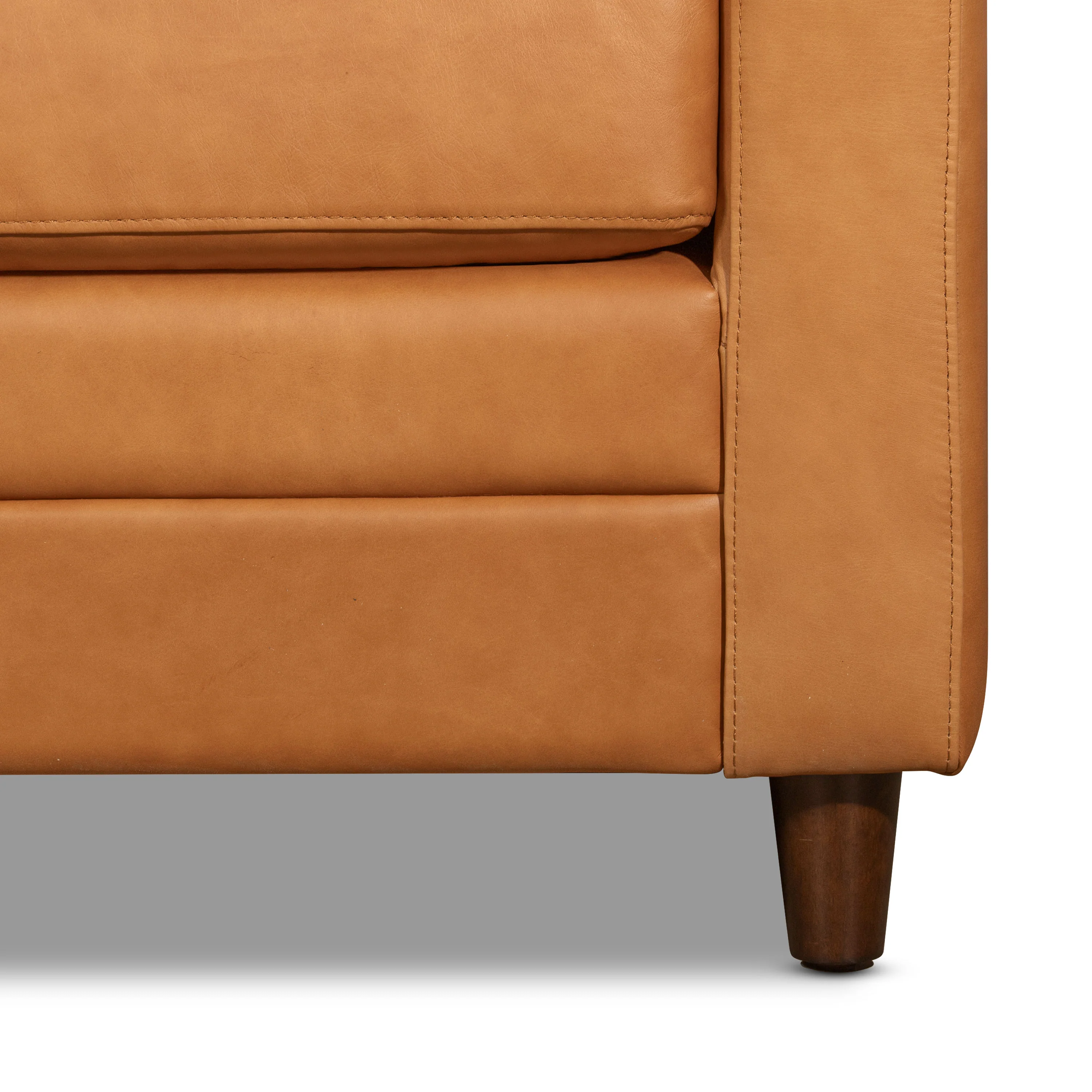 Harper 82" Leather Pull-Out Convertible Sleeper Sofa | Cognac Tan - Image 19
