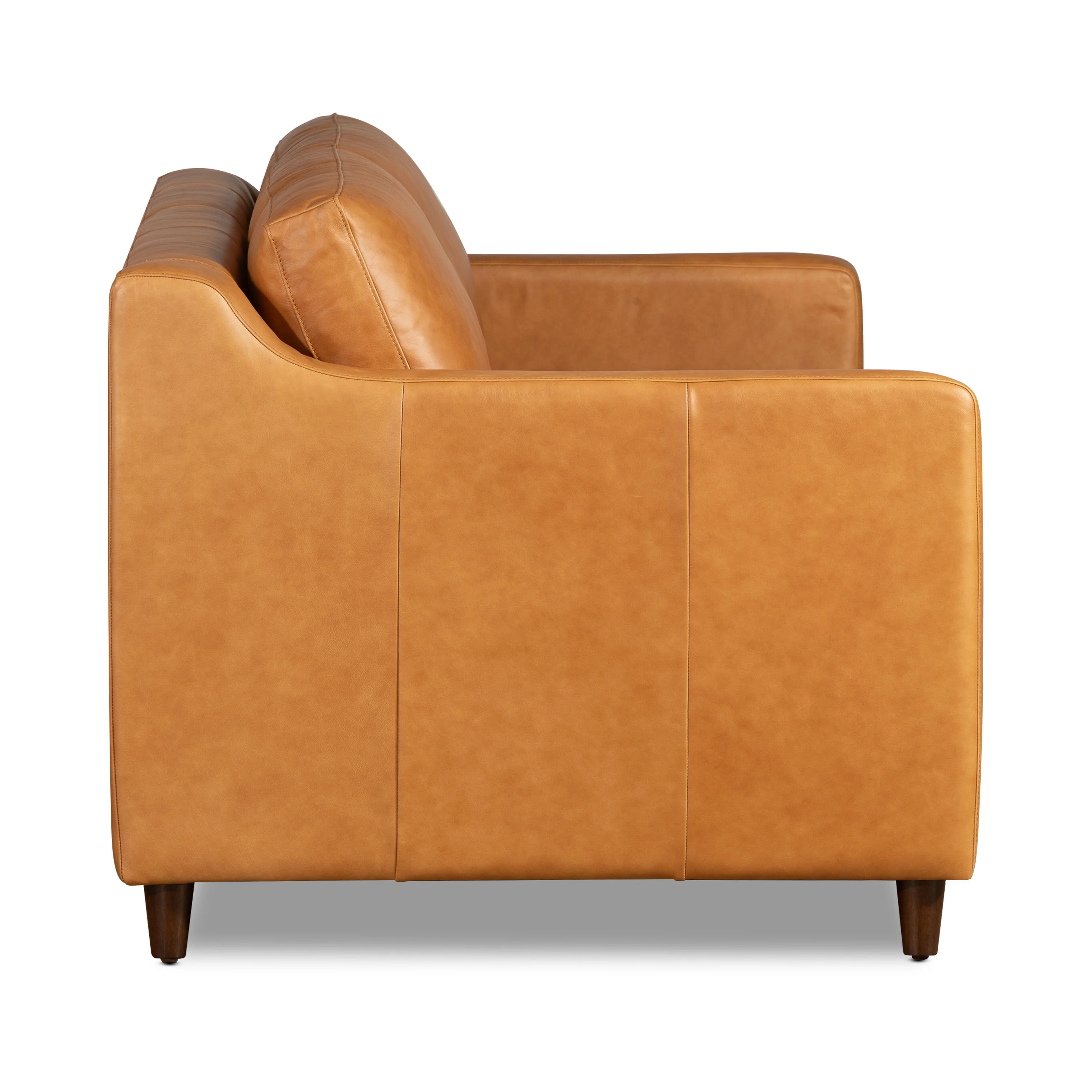 Harper 82" Leather Pull-Out Convertible Sleeper Sofa | Cognac Tan - Image 9