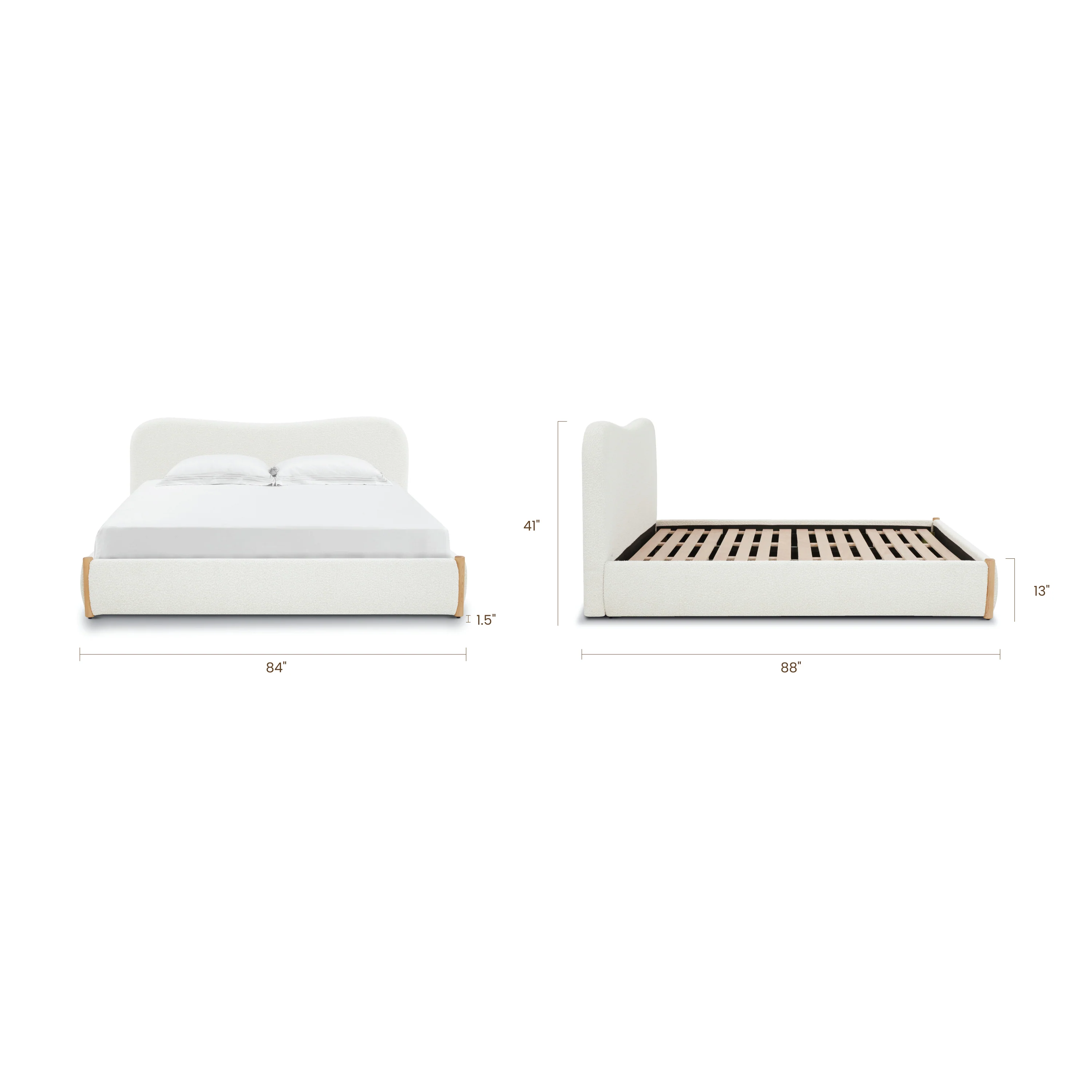 Hayde Bed | Froth White Boucle - Image 11
