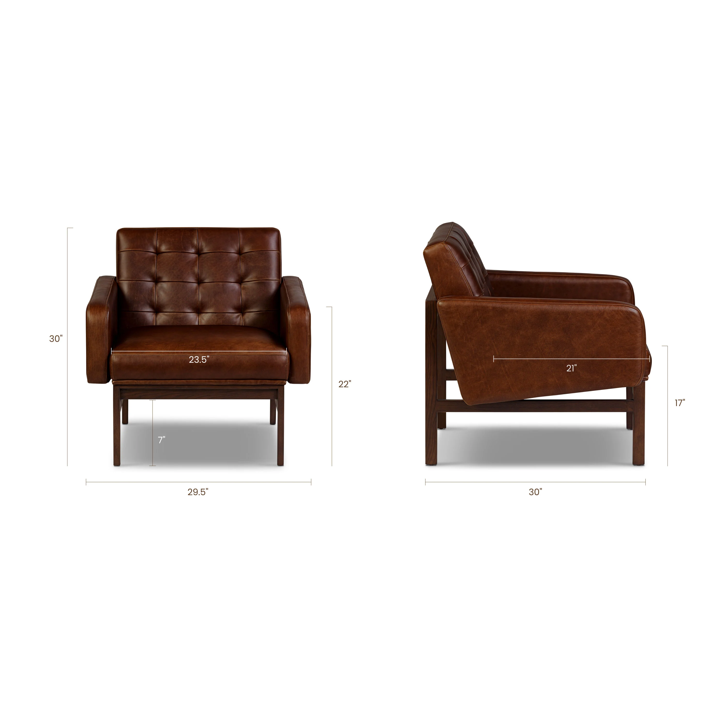 Herstal Leather Lounge Chair | Oscuro Brown - Image 16