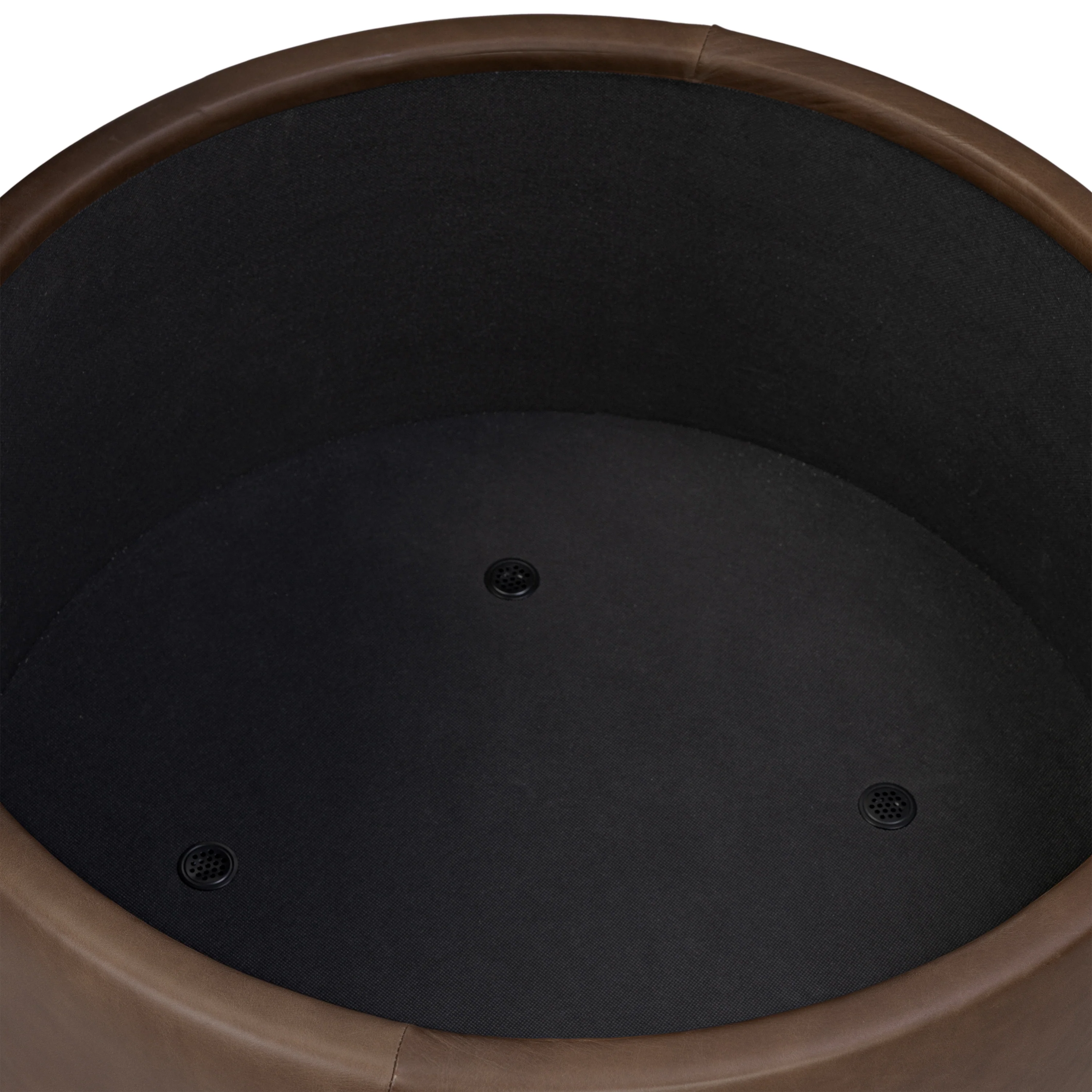 Herve Leather Storage Ottoman | Cocoa Brown - Image 10