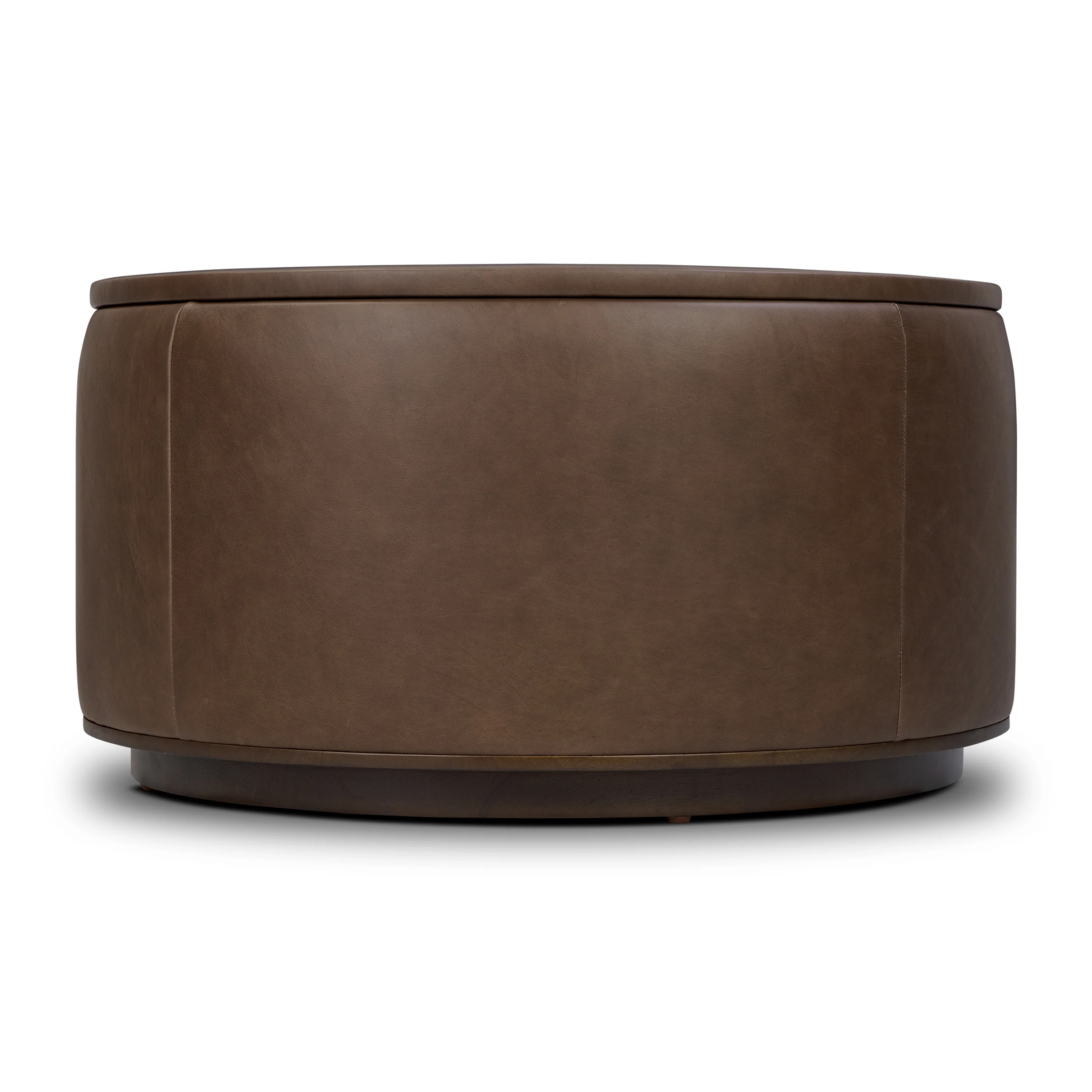 Herve Leather Storage Ottoman | Cocoa Brown - Image 5