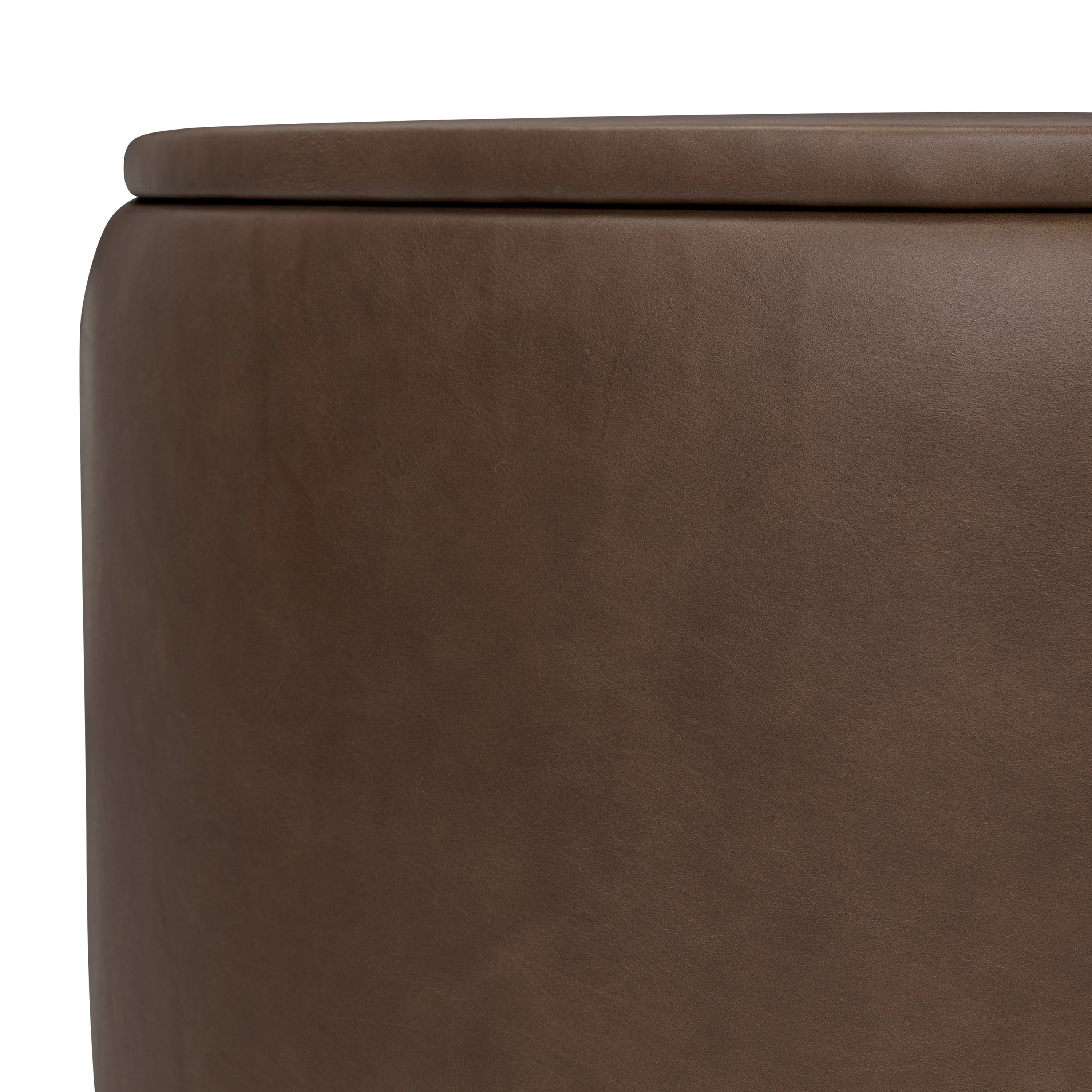 Herve Leather Storage Ottoman | Cocoa Brown - Image 6