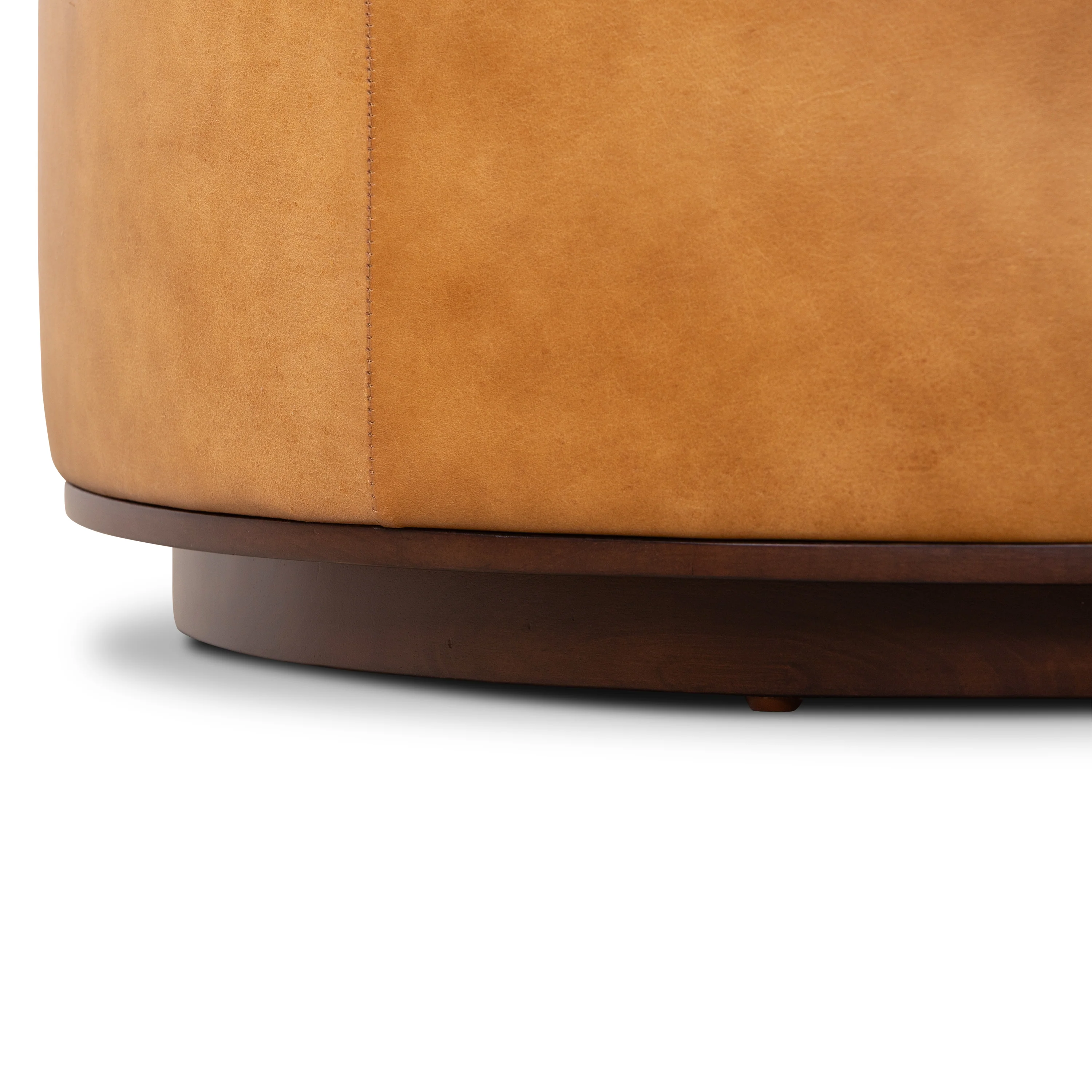 Herve Leather Storage Ottoman | Cognac Tan - Image 11