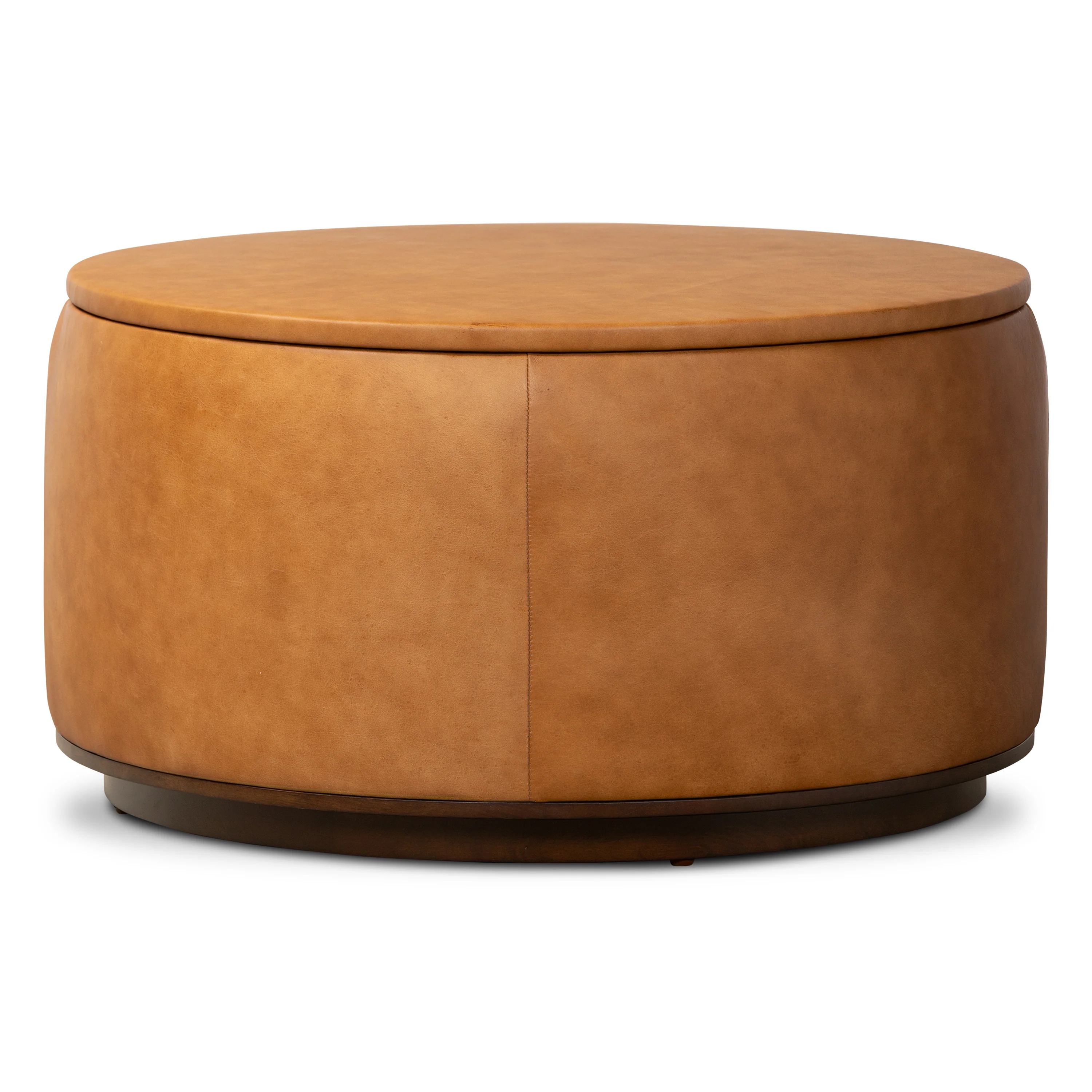 Herve Leather Storage Ottoman | Cognac Tan - Image 3