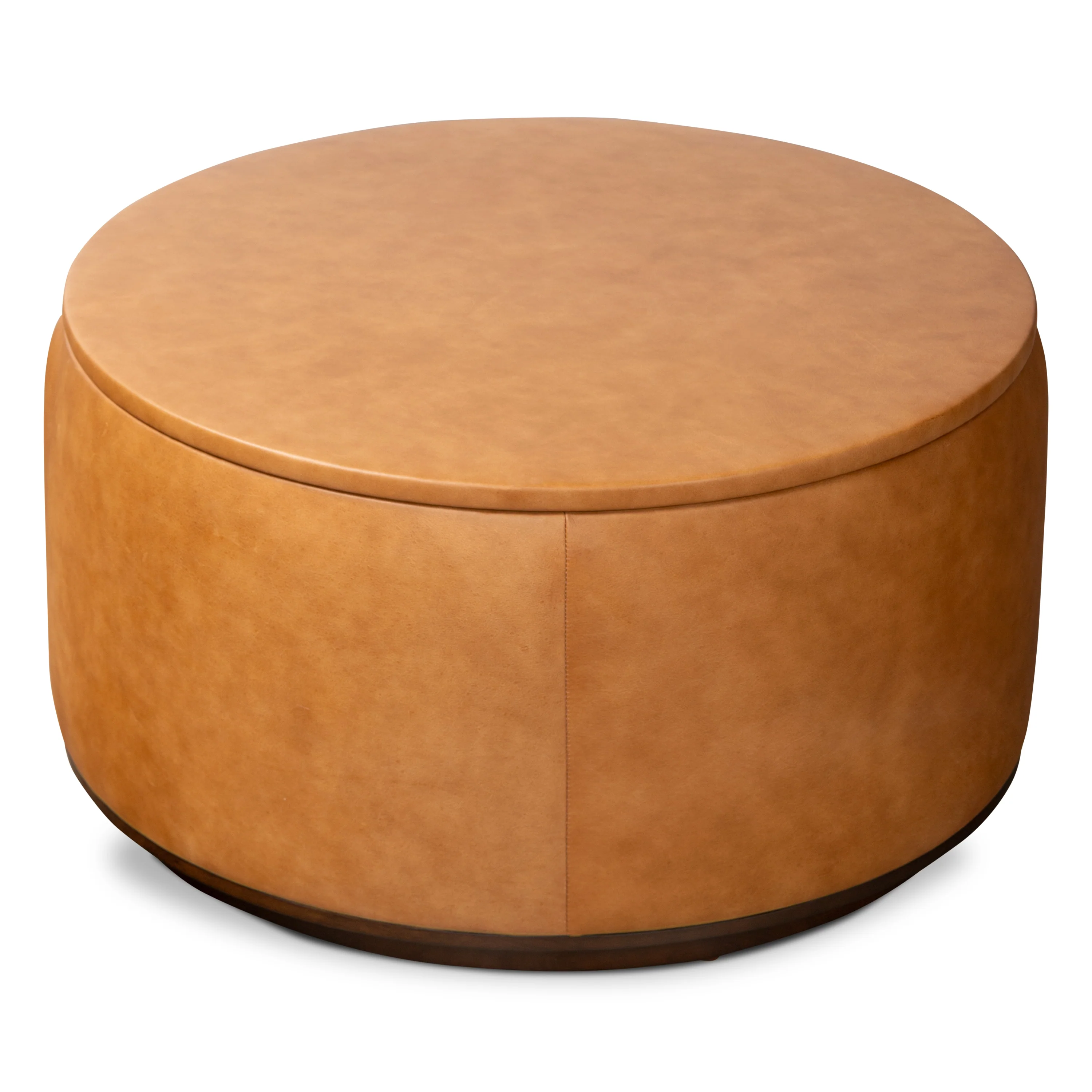 Herve Leather Storage Ottoman | Cognac Tan - Image 4