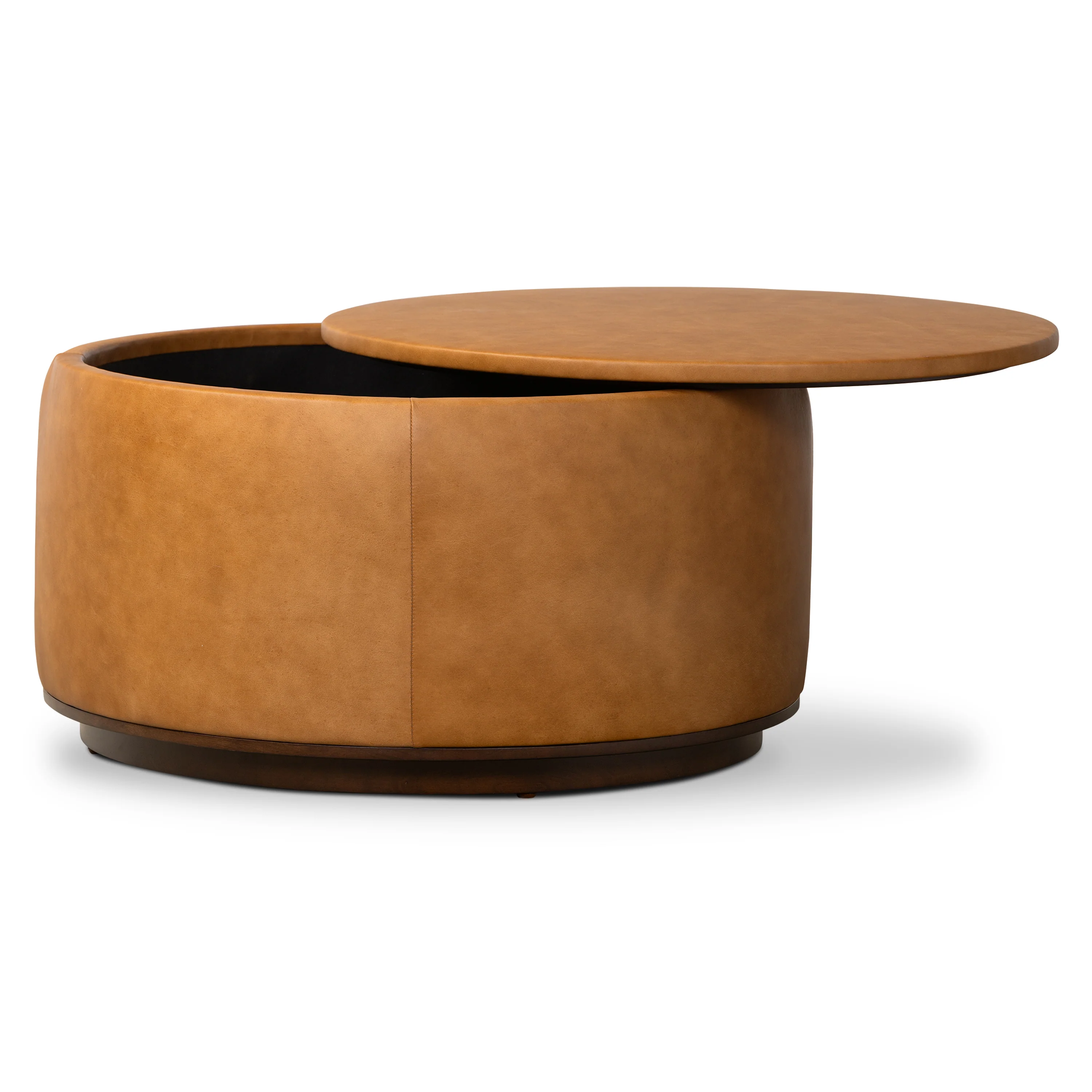 Herve Leather Storage Ottoman | Cognac Tan - Image 5