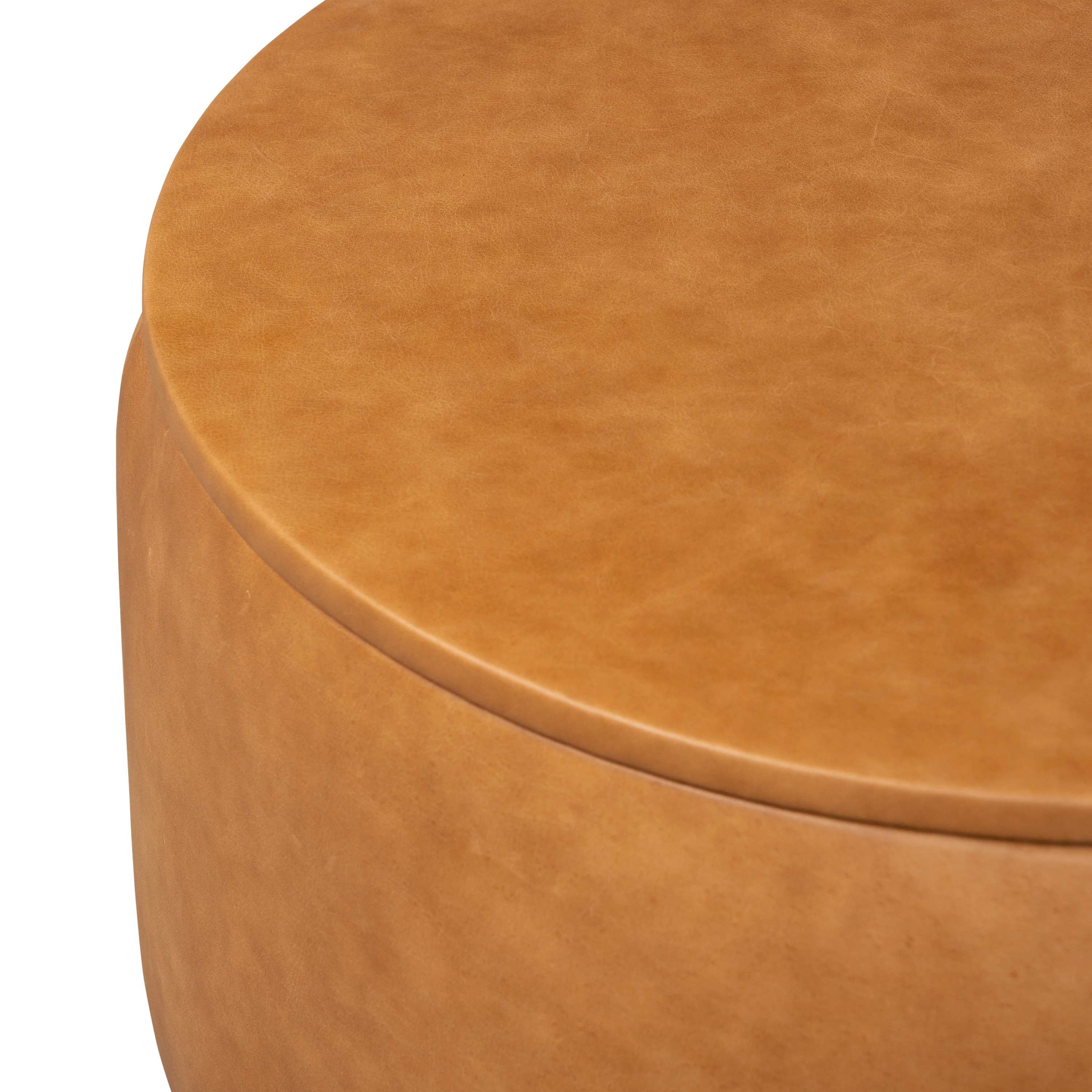 Herve Leather Storage Ottoman | Cognac Tan - Image 8