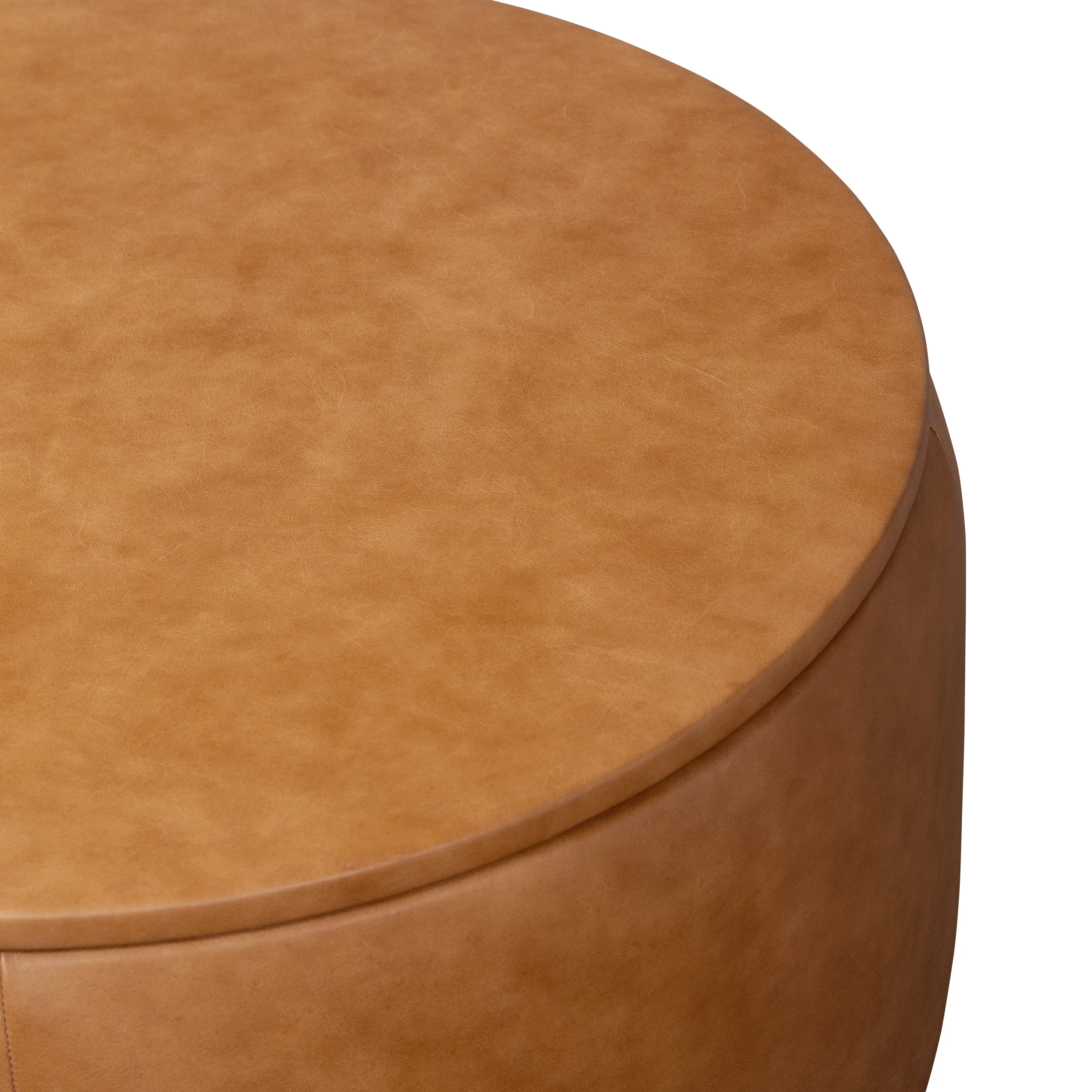 Herve Leather Storage Ottoman | Cognac Tan - Image 9