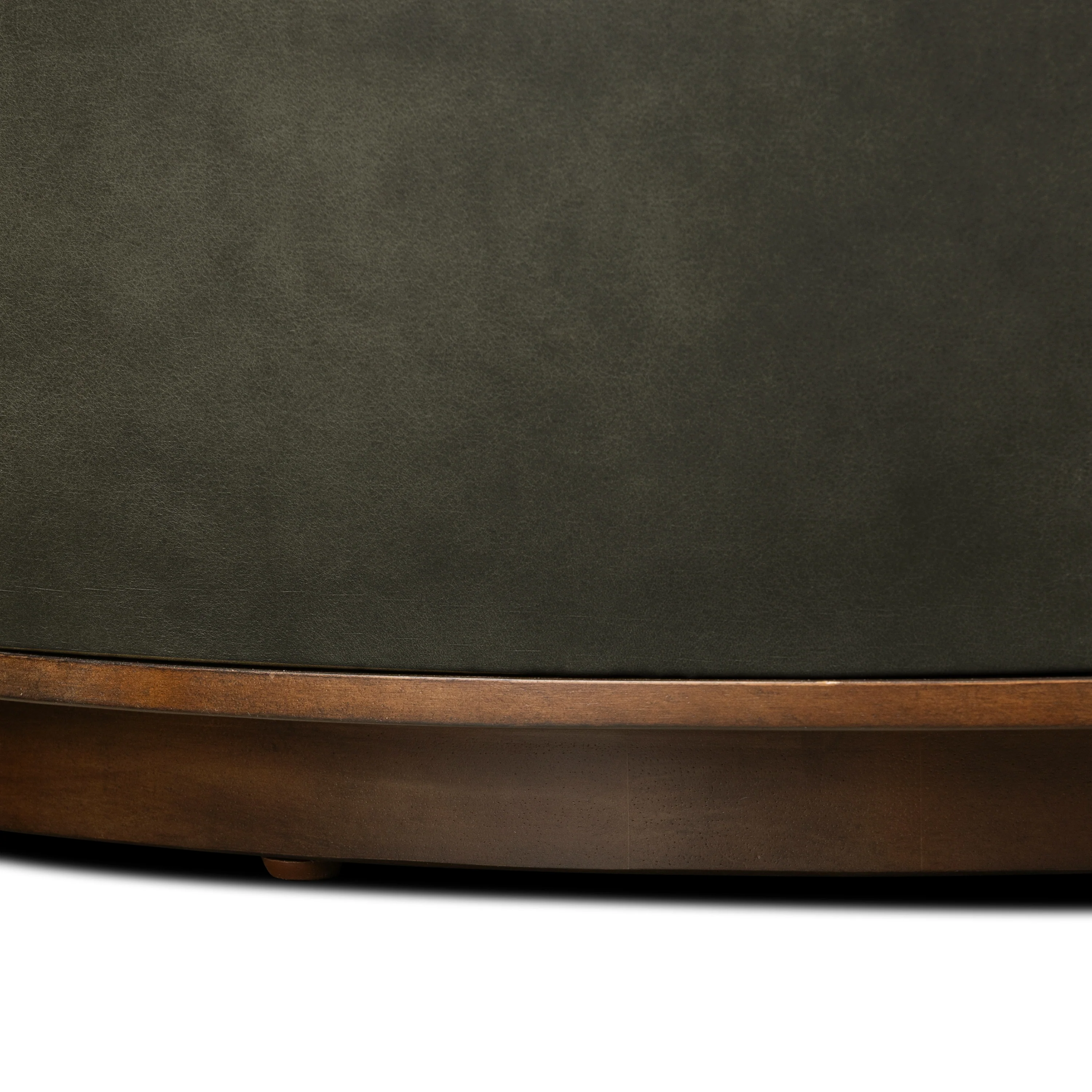 Herve Leather Storage Ottoman | Olivine Green - Image 11