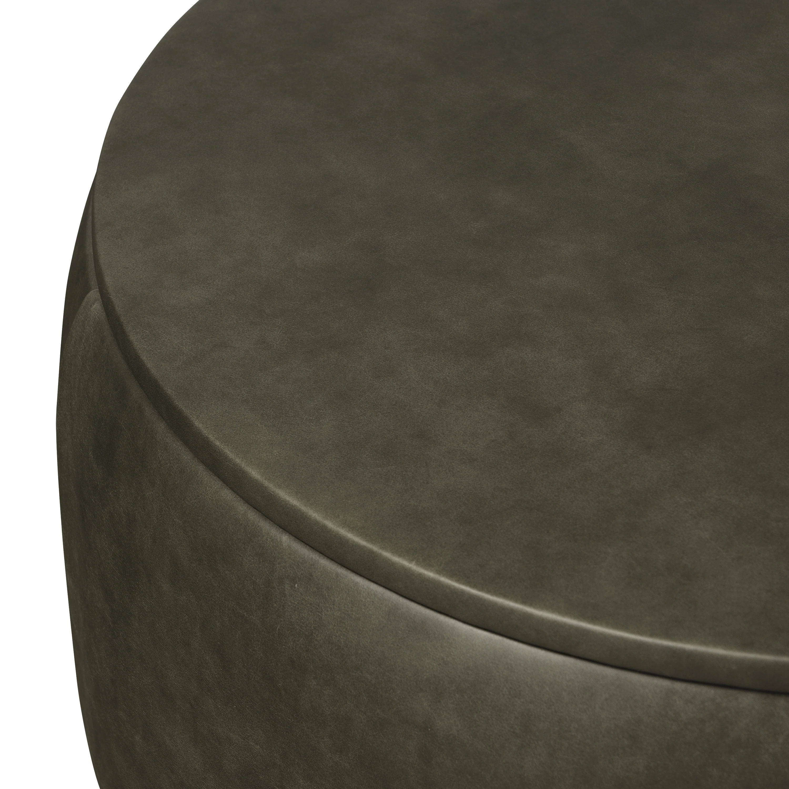 Herve Leather Storage Ottoman | Olivine Green - Image 9