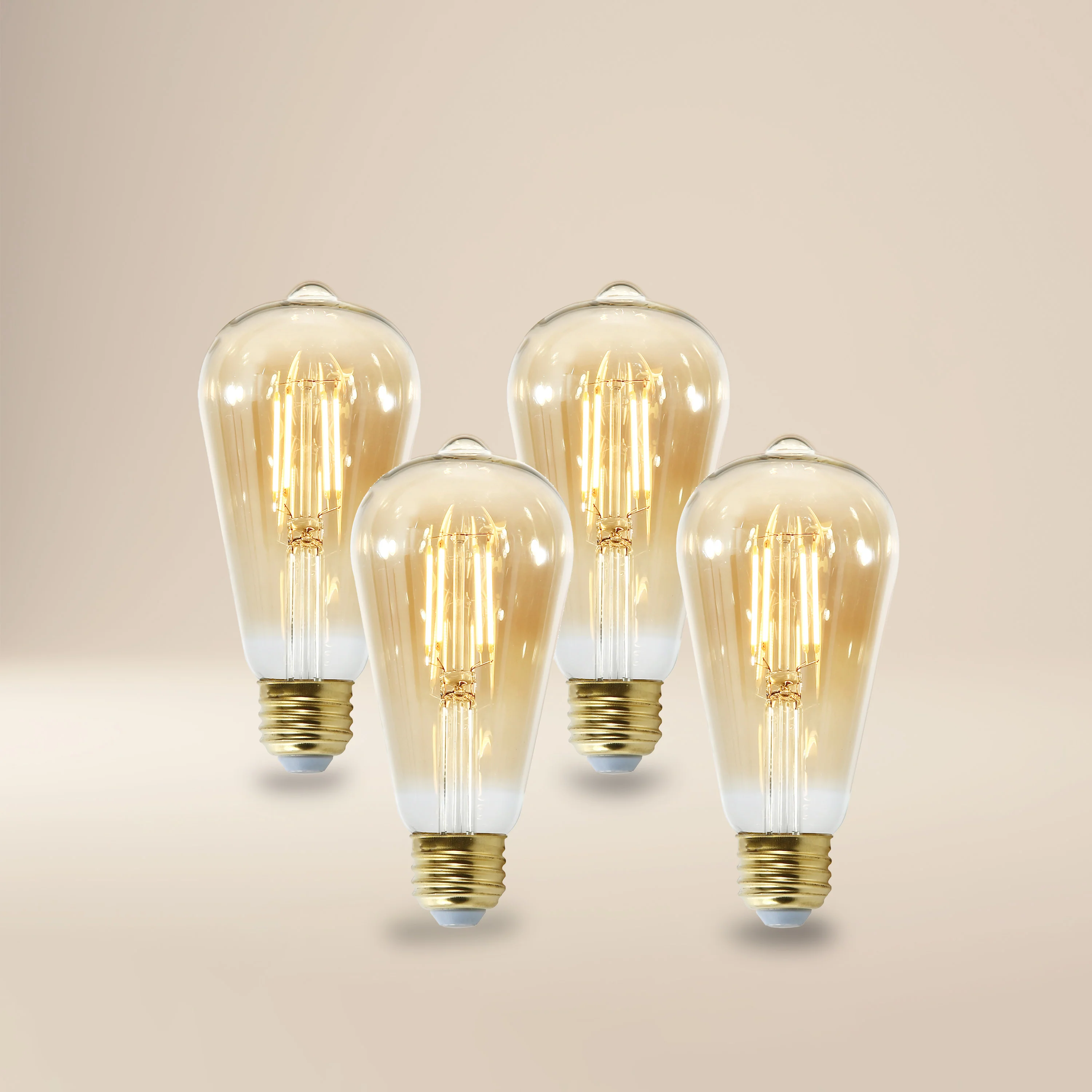 Holland ST21 Amber LED Vintage Filament Light Bulb | Amber | Set of 4