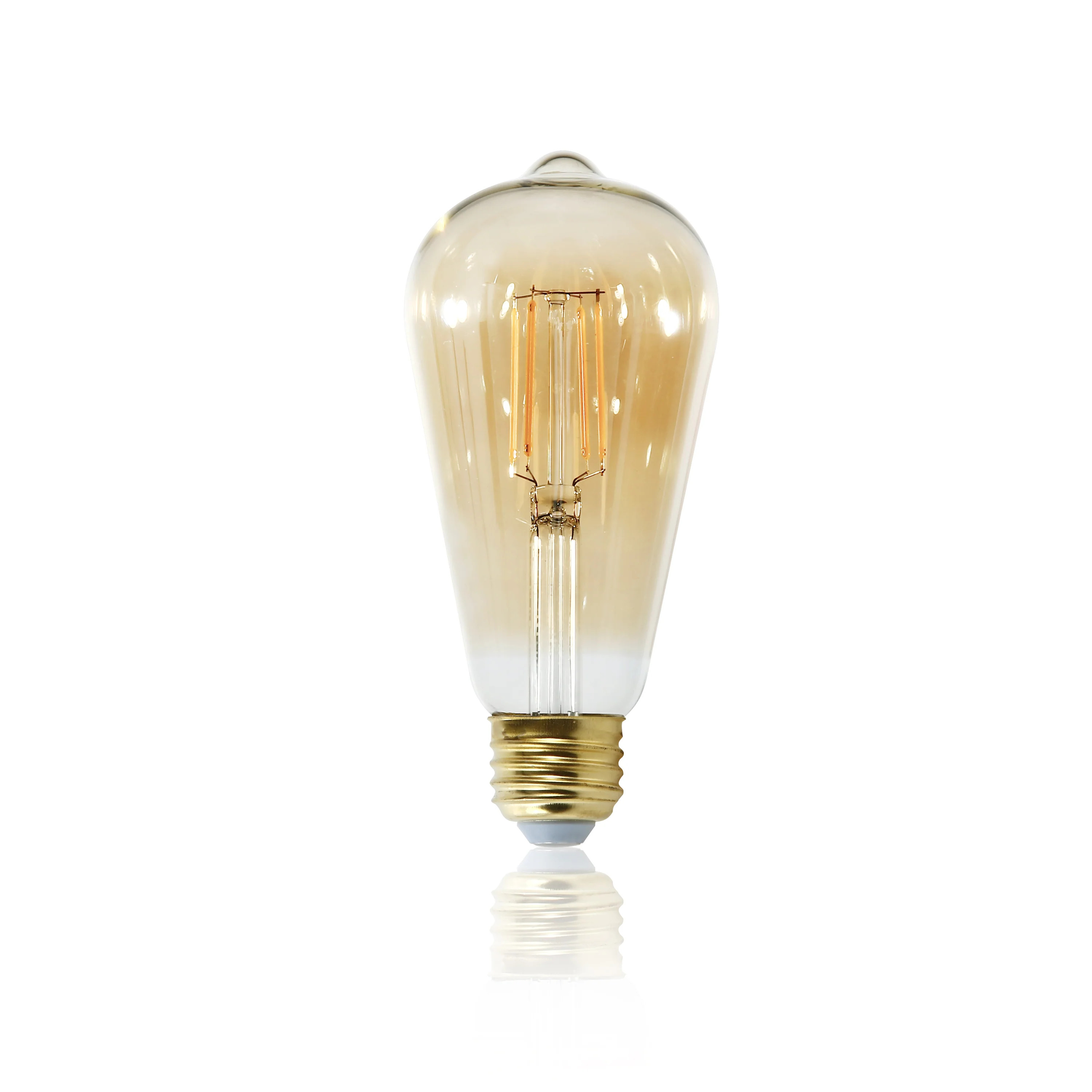 Holland ST21 Amber LED Vintage Filament Light Bulb | Amber | Set of 4 - Image 12