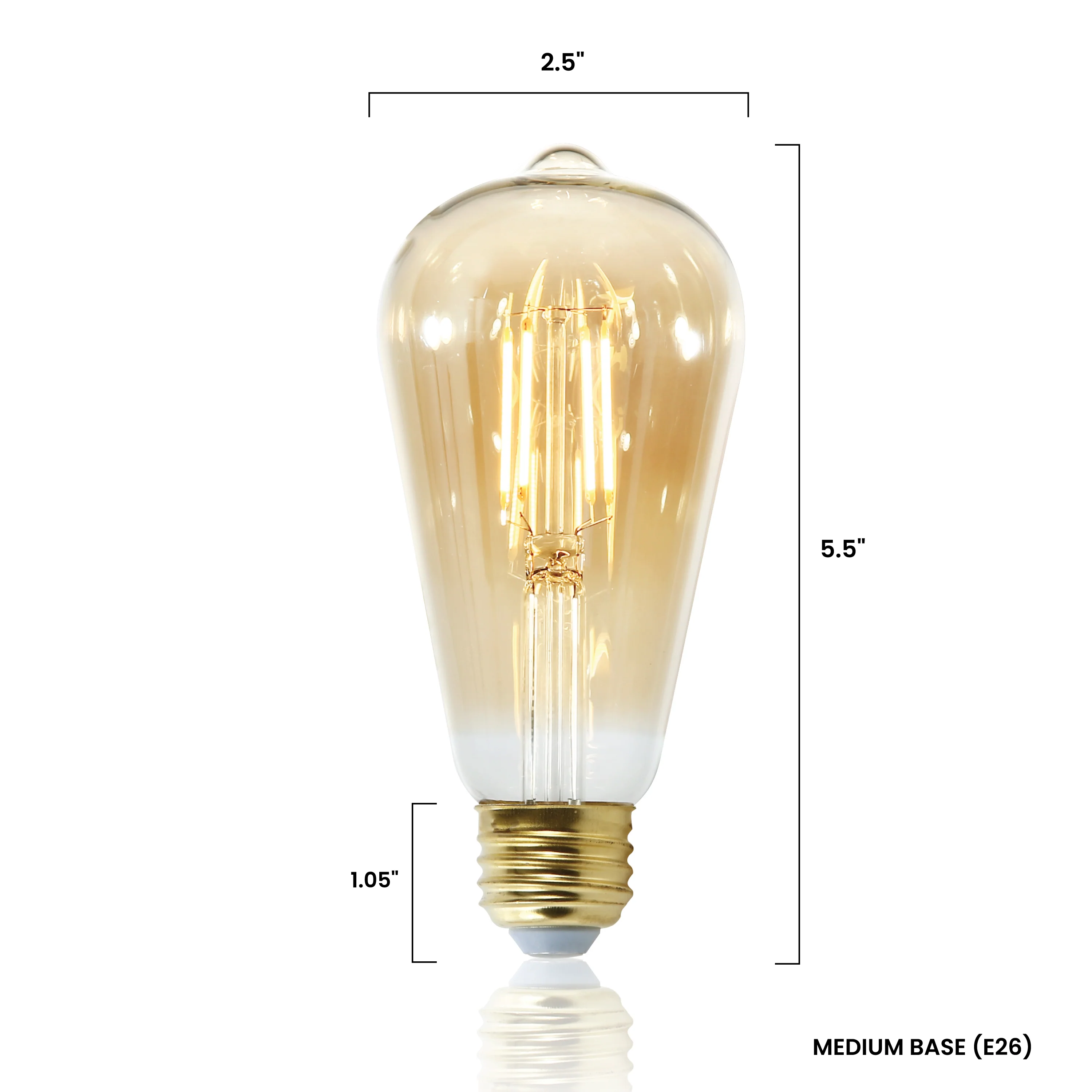 Holland ST21 Amber LED Vintage Filament Light Bulb | Amber | Set of 4 - Image 16