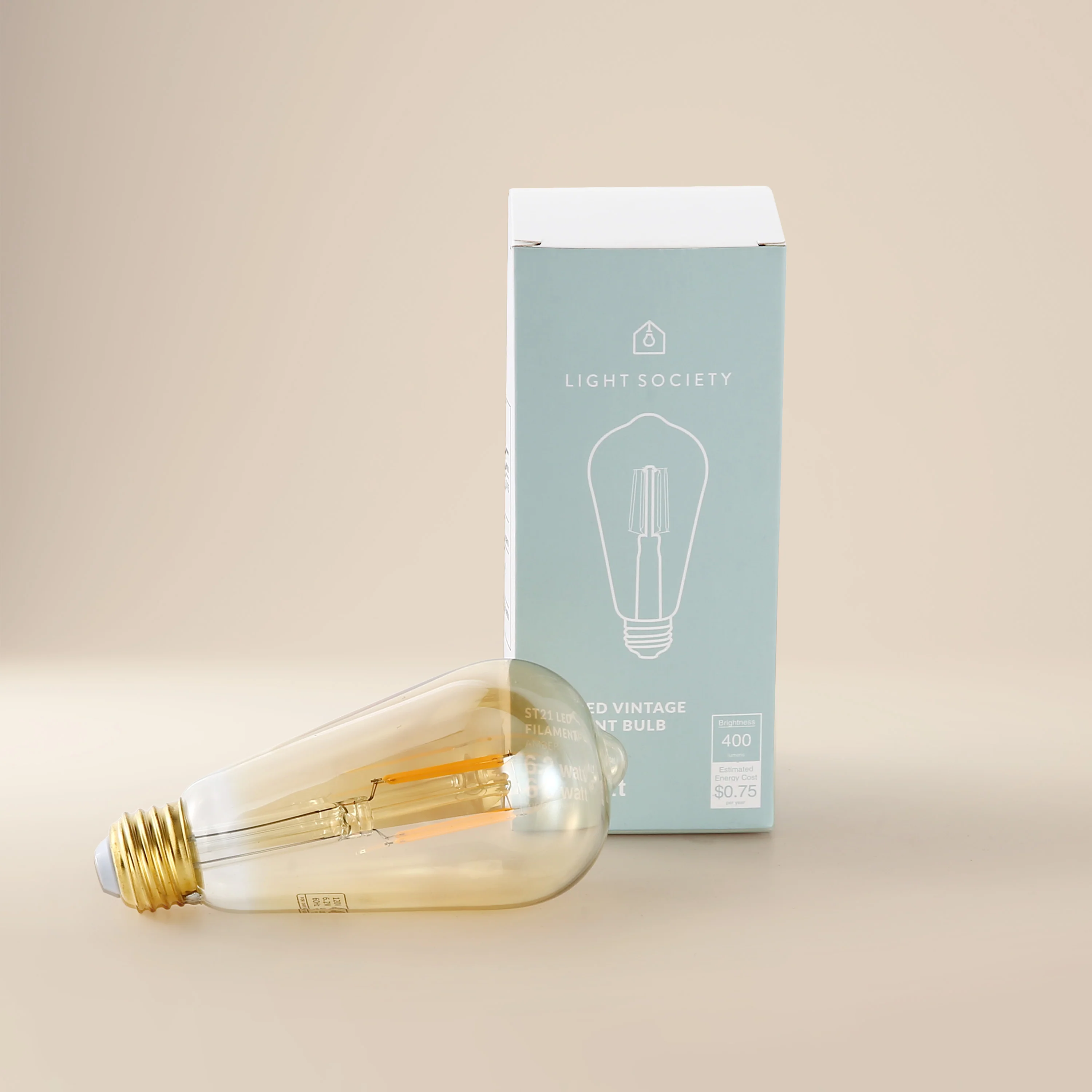 Holland ST21 Amber LED Vintage Filament Light Bulb | Amber | Set of 4 - Image 3