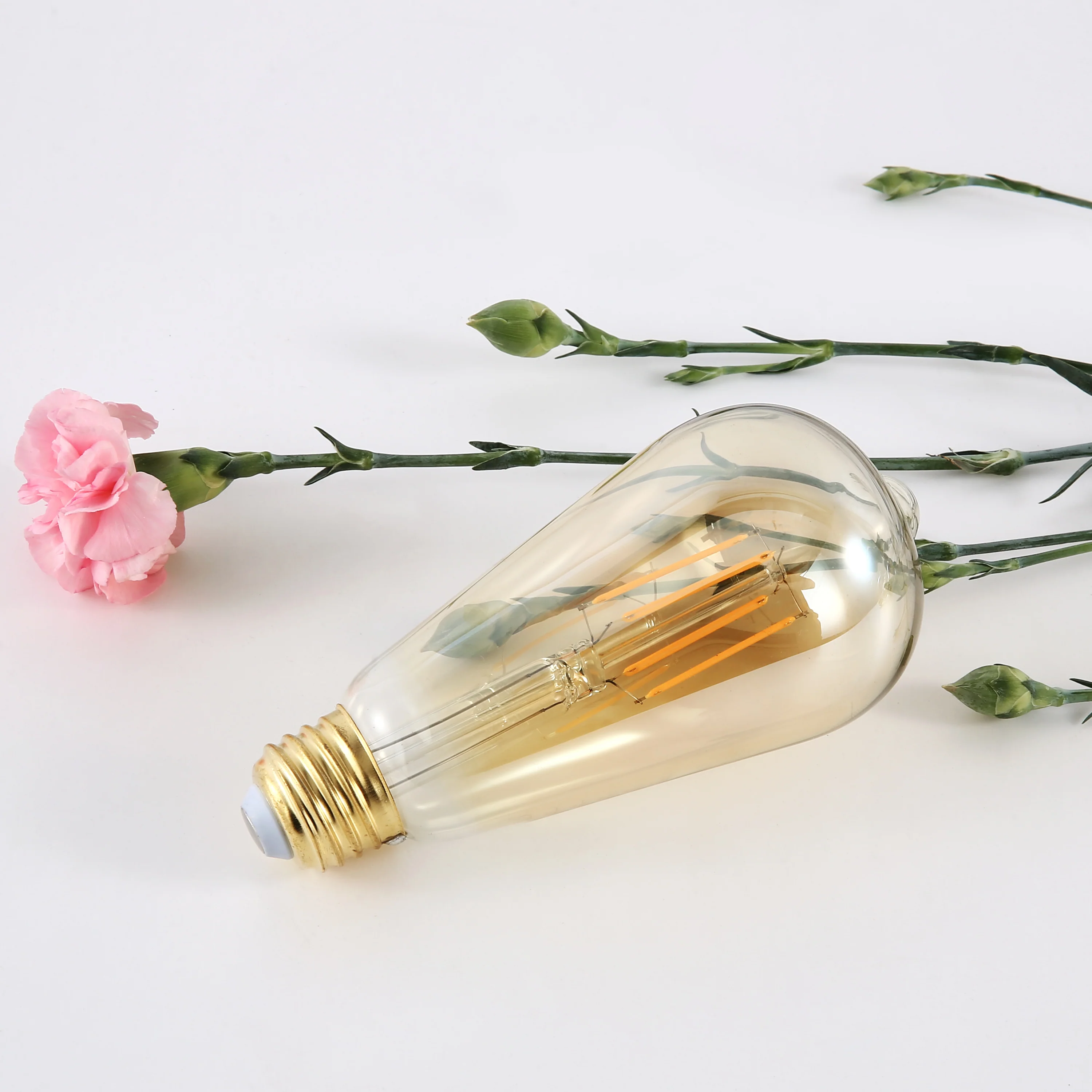Holland ST21 Amber LED Vintage Filament Light Bulb | Amber | Set of 4 - Image 5