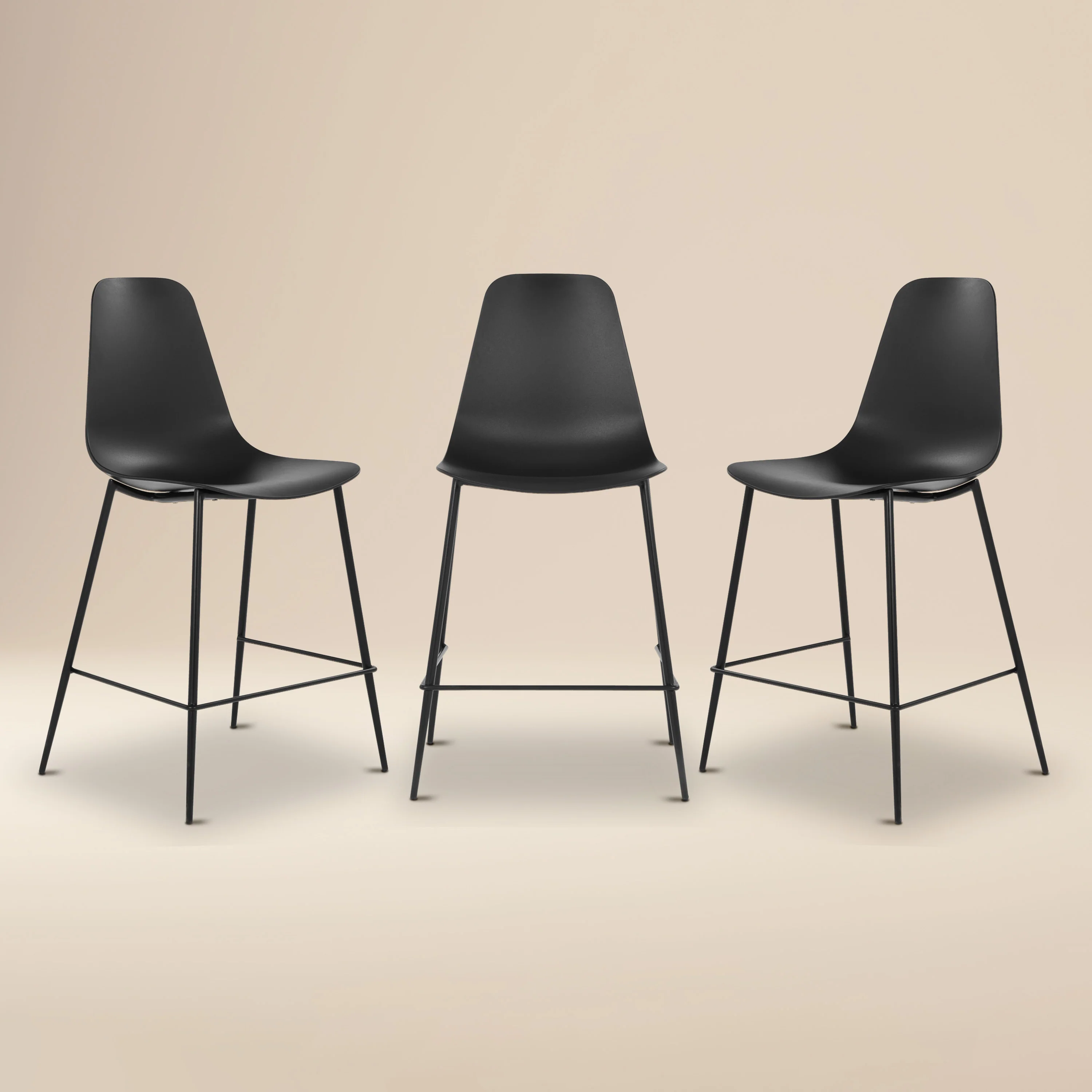 Isla Counter Height Stool | Black | Set of 3